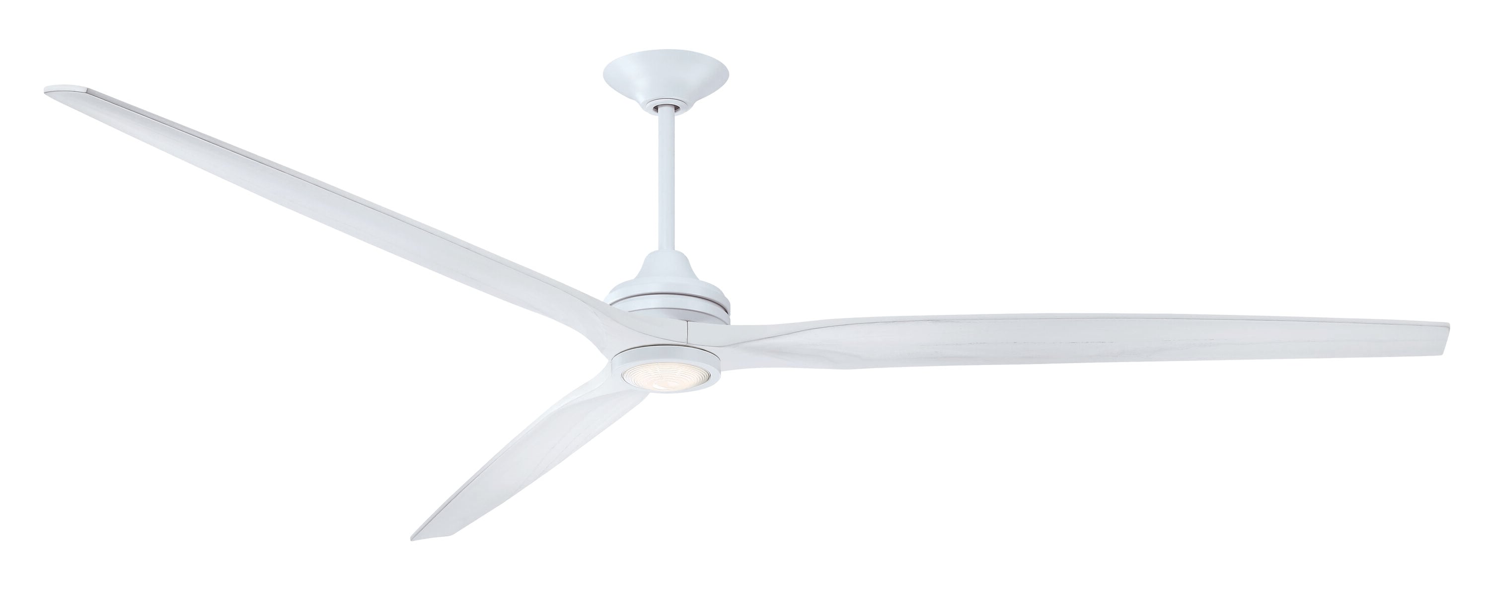 Fanimation FPD6721BMW-96WW-LK Spitfire 96-in Color-Changing Integrated LED Outdoor Smart Matte White with White Washed Blades Propeller Ceiling Fan With Light and Remote ( 3 -Blade )