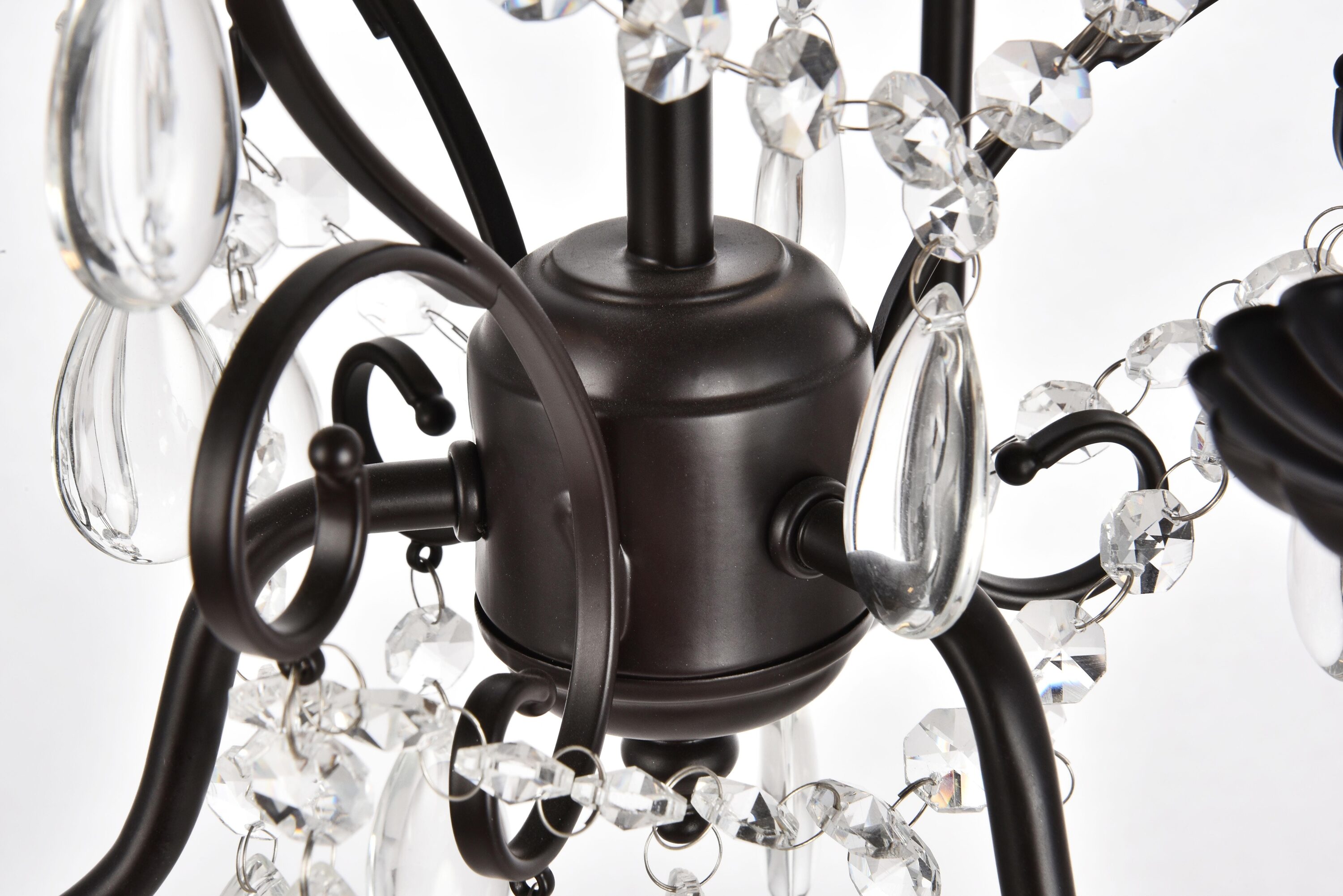 Elegant Oil Rubbed Bronze Pendant with Clear Crystal Accents
