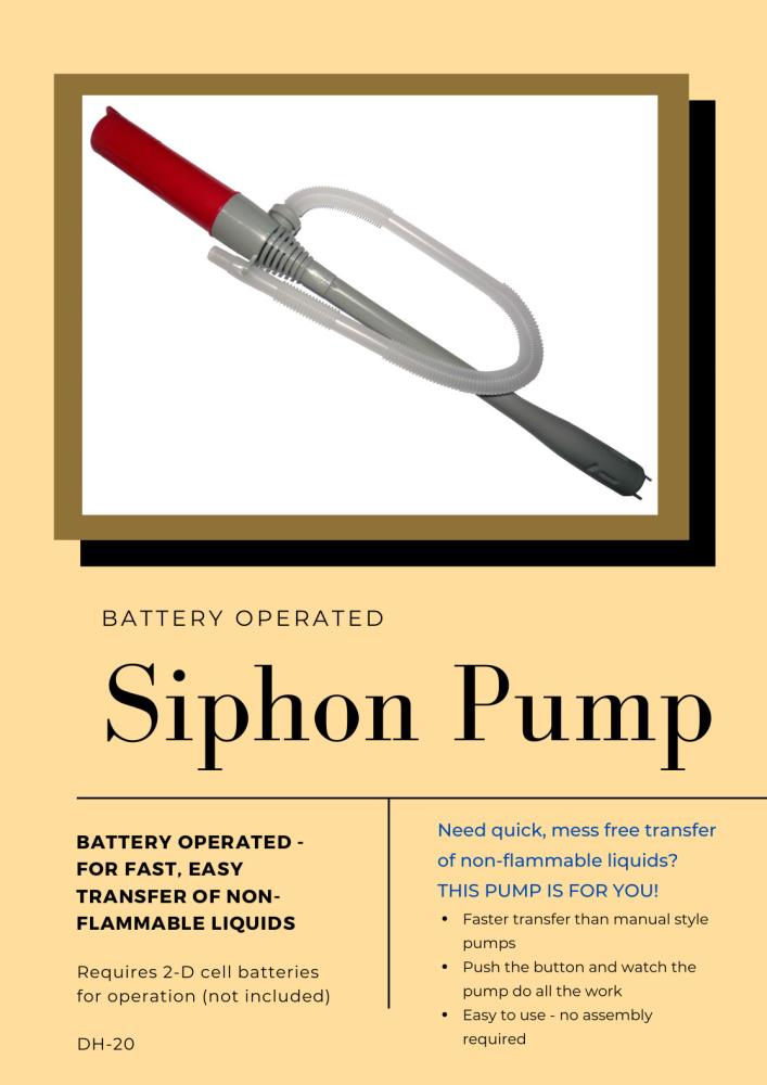 Hopkins Versatile Siphon Pump for Full-Size Trucks, SUVs, and CUVs, Easy-Trim Cut Lines, Air Pump or Blower