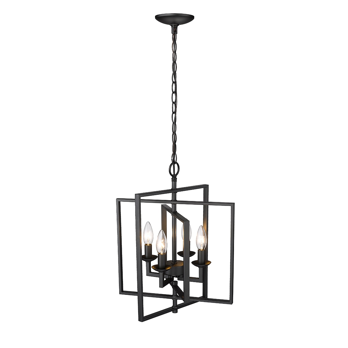 Nellis Matte Black Modern Incandescent Lantern Pendant