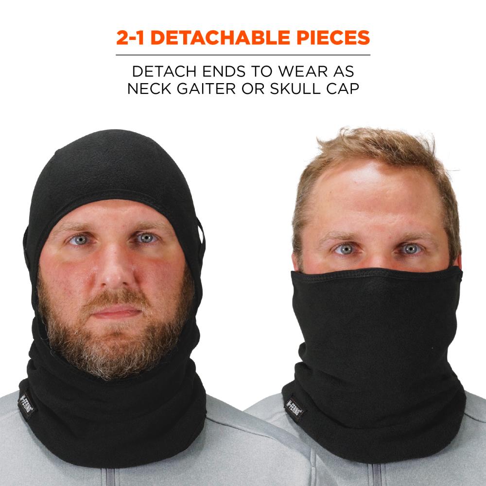 N-Ferno Black Synthetic Balaclava Hat with Detachable Neck Gaiter and ...