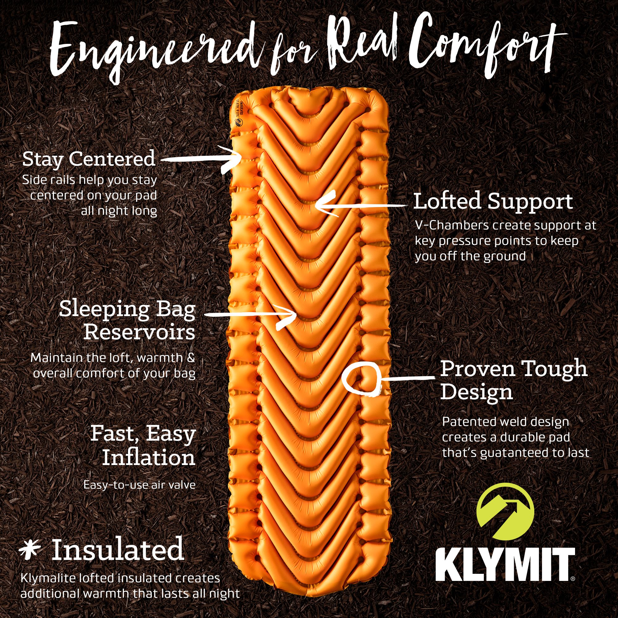 Klymit Insulated Static V Lite Sleeping Pad In The Sleeping Bags Pads Department At Lowes Com