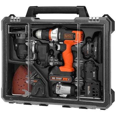 Black+decker Matrix 20V Max Drill Kit, Includes Jig Saw Attachment, Storage Case, Battery and Charger (BDCDMT1202KTJC1)