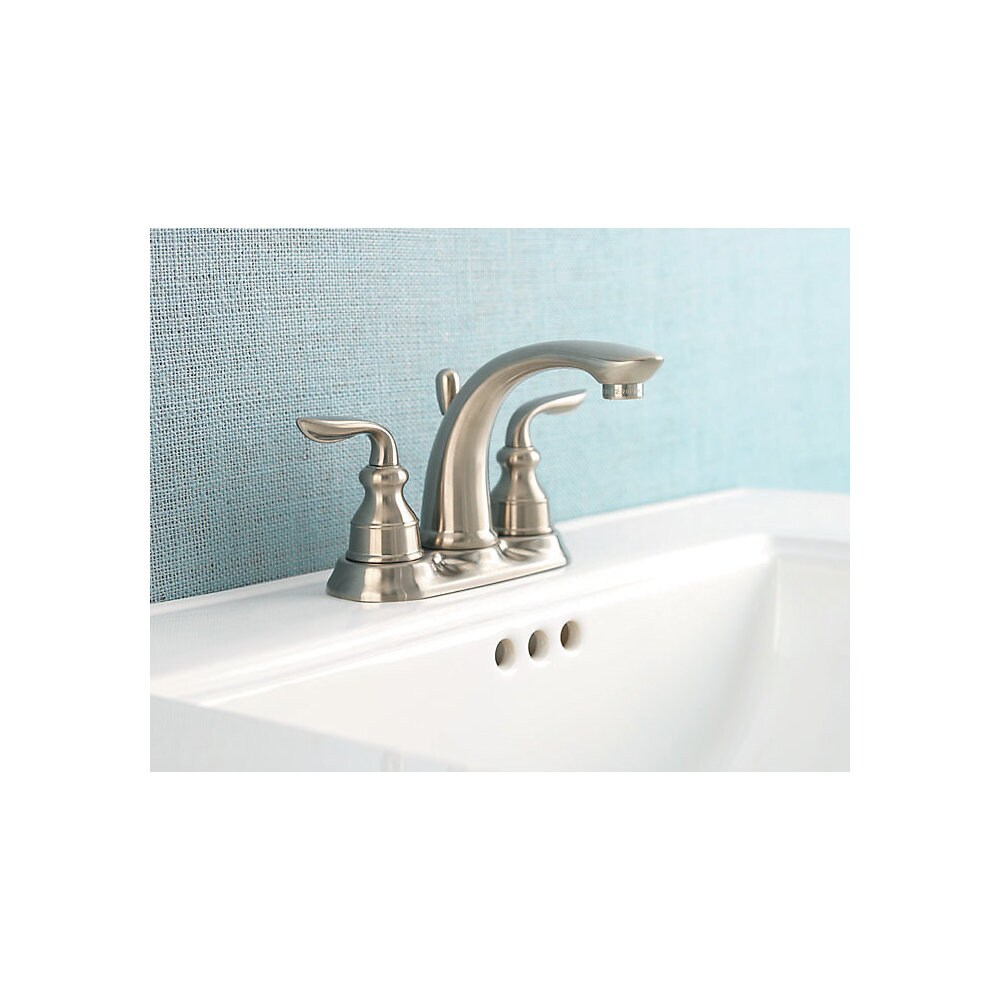 Pfister Avalon Brushed Nickel 4-in centerset 2-handle WaterSense