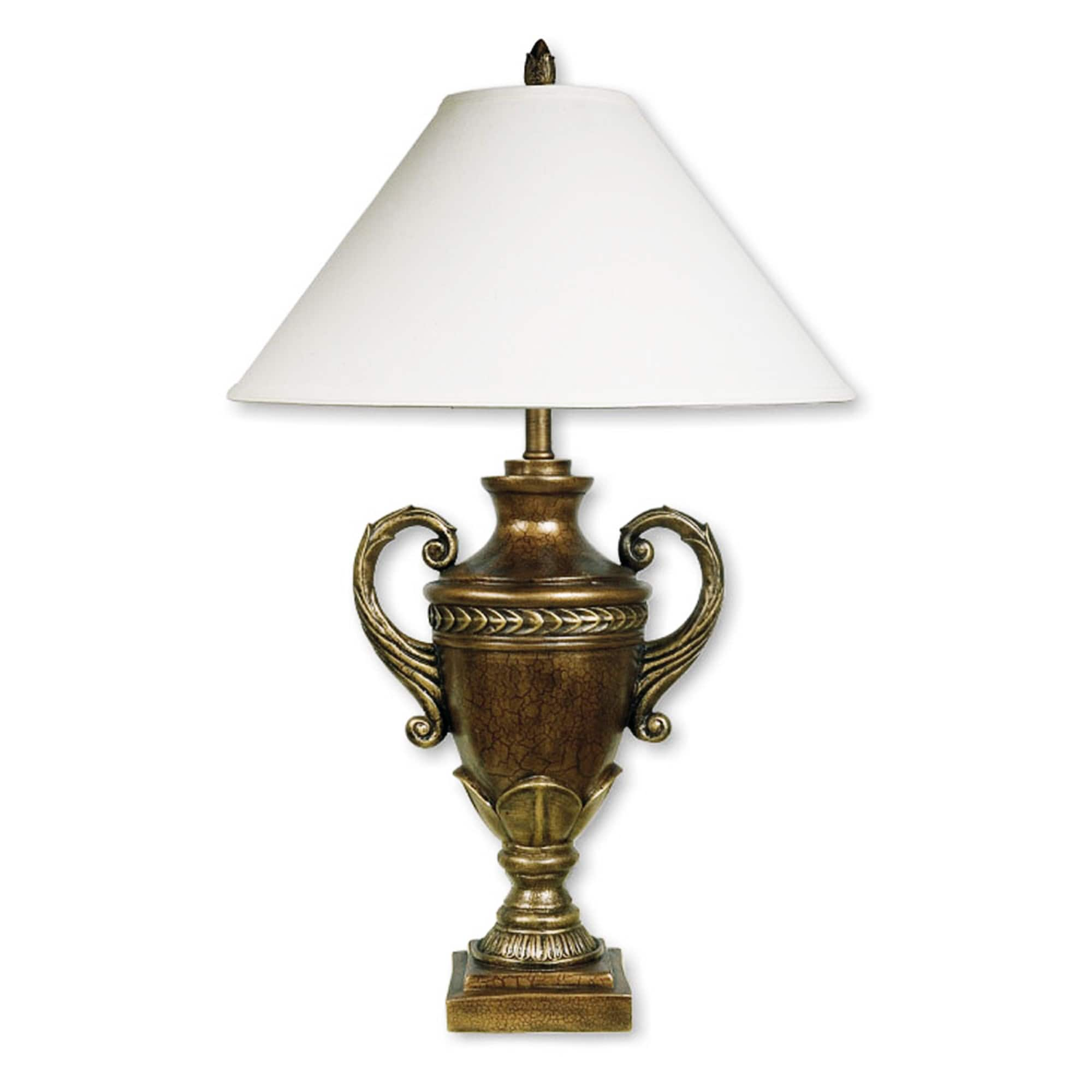 Ore International 32 In Gold 3 Way Table Lamp With Fabric Shade At