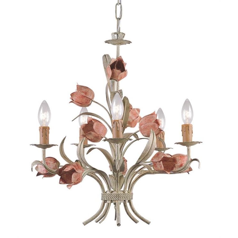 Crystorama 4805-SR Southport 5 -Light Distressed Gold Rustic For Use in Bedrooms, Dining Rooms, Foyers, Kitchens, Living Rooms Chandelier
