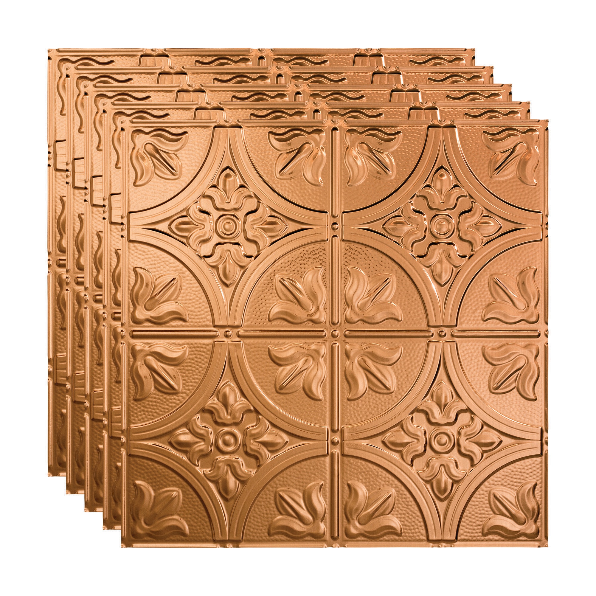 Fasade PL5225 2-ft x 2-ft Traditional 2 Polished Copper PVC Drop Ceiling Tile ( 5 -Pack, 20-Sq. Feet / Case )