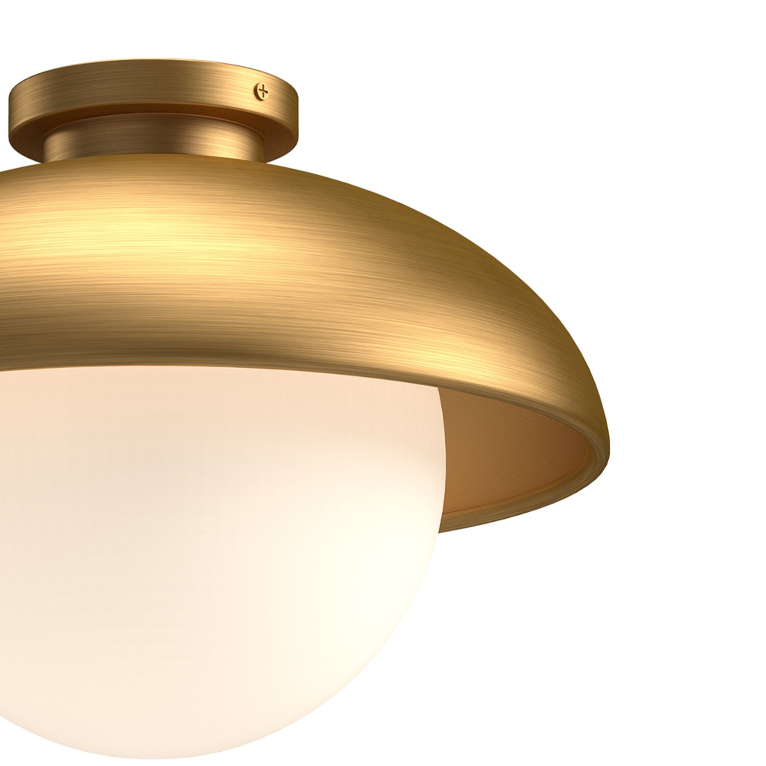 Aged Gold and Opal Matte Glass Globe Flush Mount