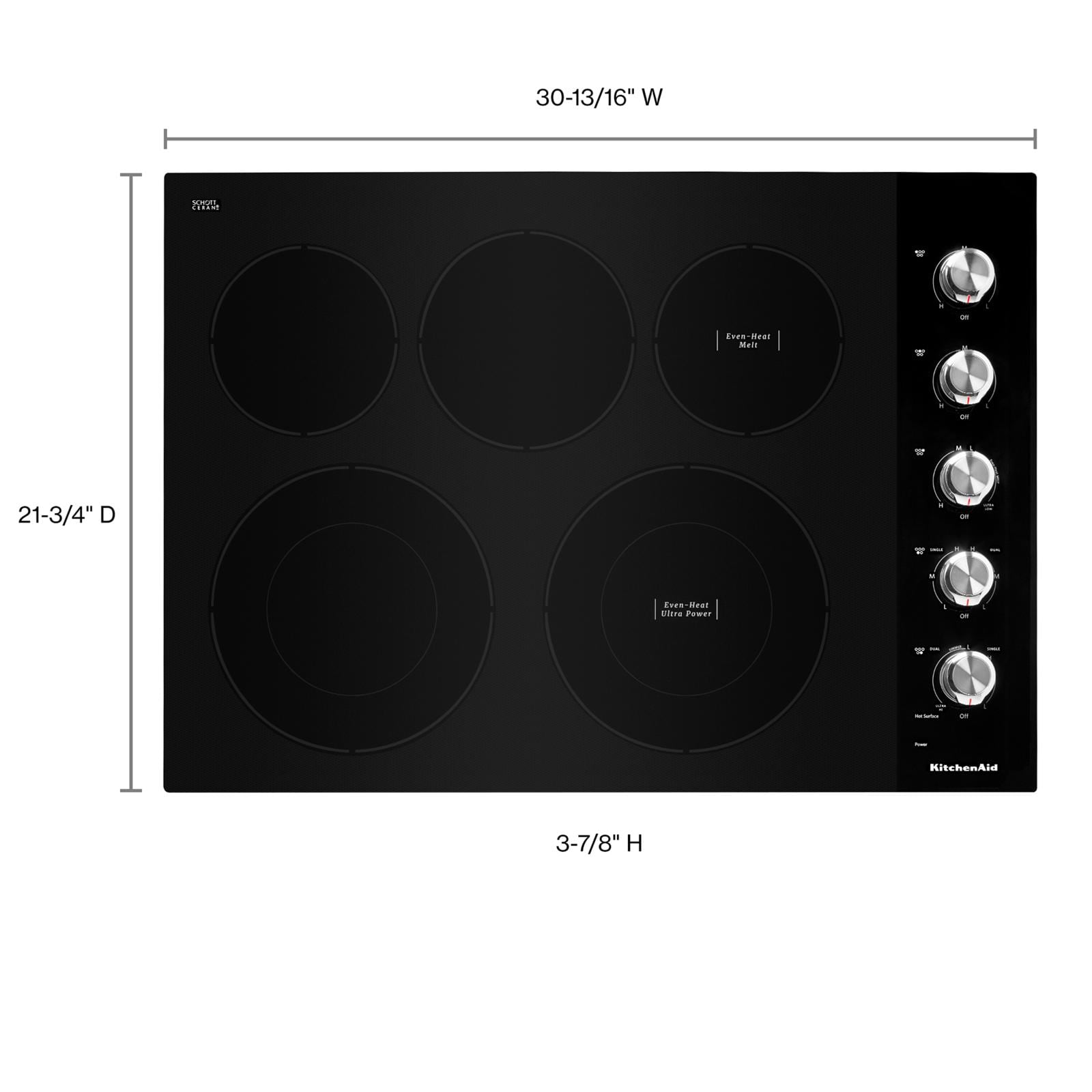  KOSTCH 30 inch Professional Electric Range with 5 Heating  Elements Cooktop, 4.55 Cu. Ft. Convection Oven Capacity, Smooth Glass Top,  in Stainless Steel, KOS-30RE06H (Black) : Appliances