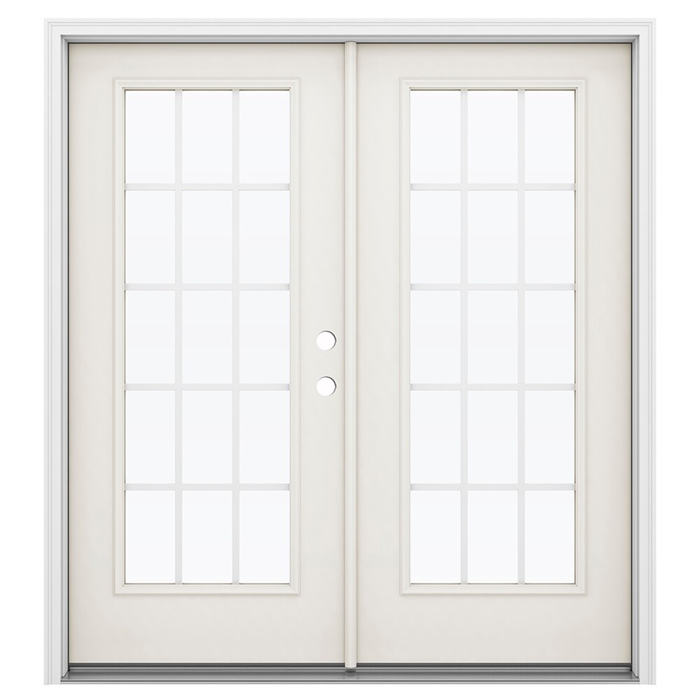 JELD-WEN French 72-in x 80-in Low-e Grilles Between The Glass Sandy ...