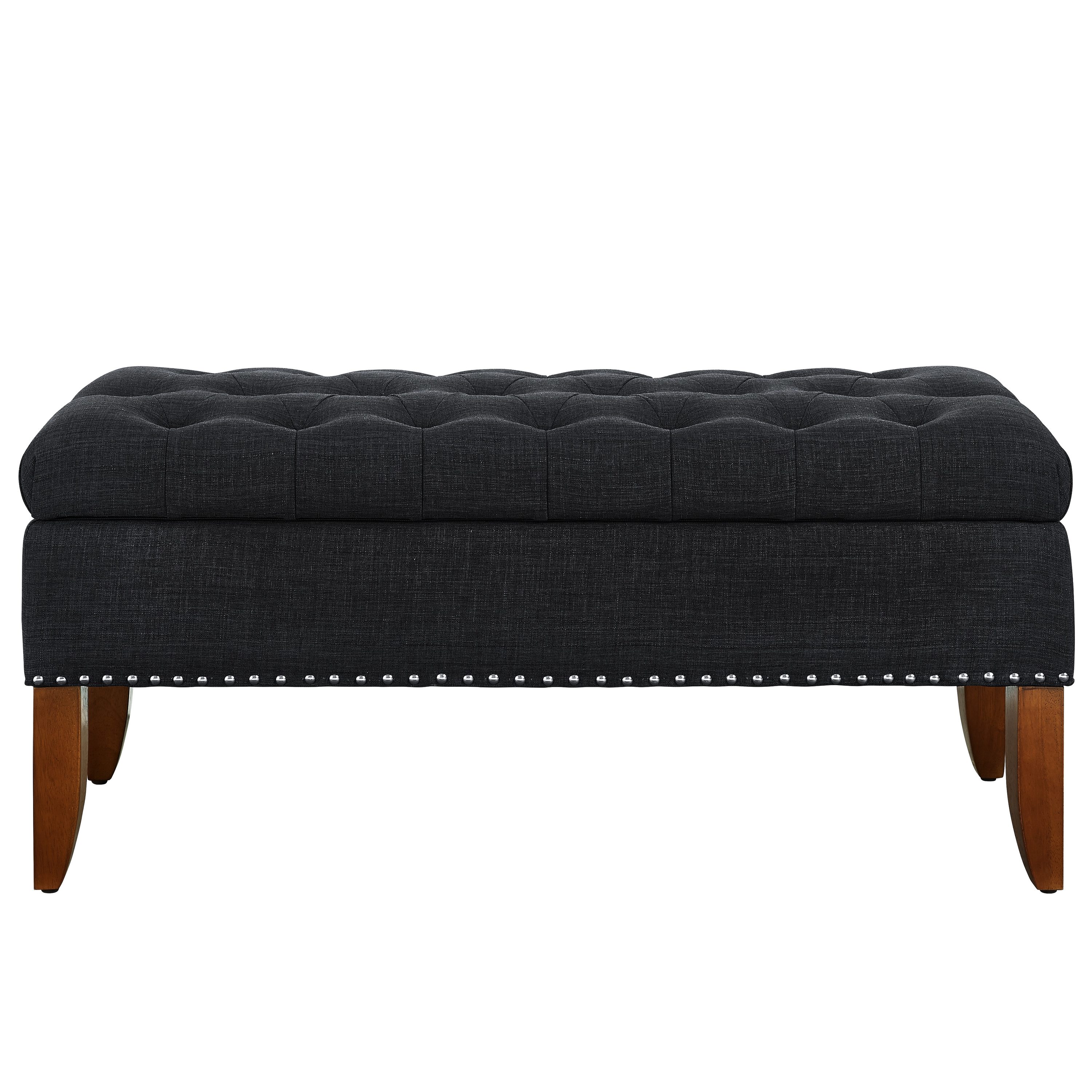 HomeFare DS-D107003-621 Casual Black Storage Bench with Storage 41.5-in x 15.75-in x 18.5-in
