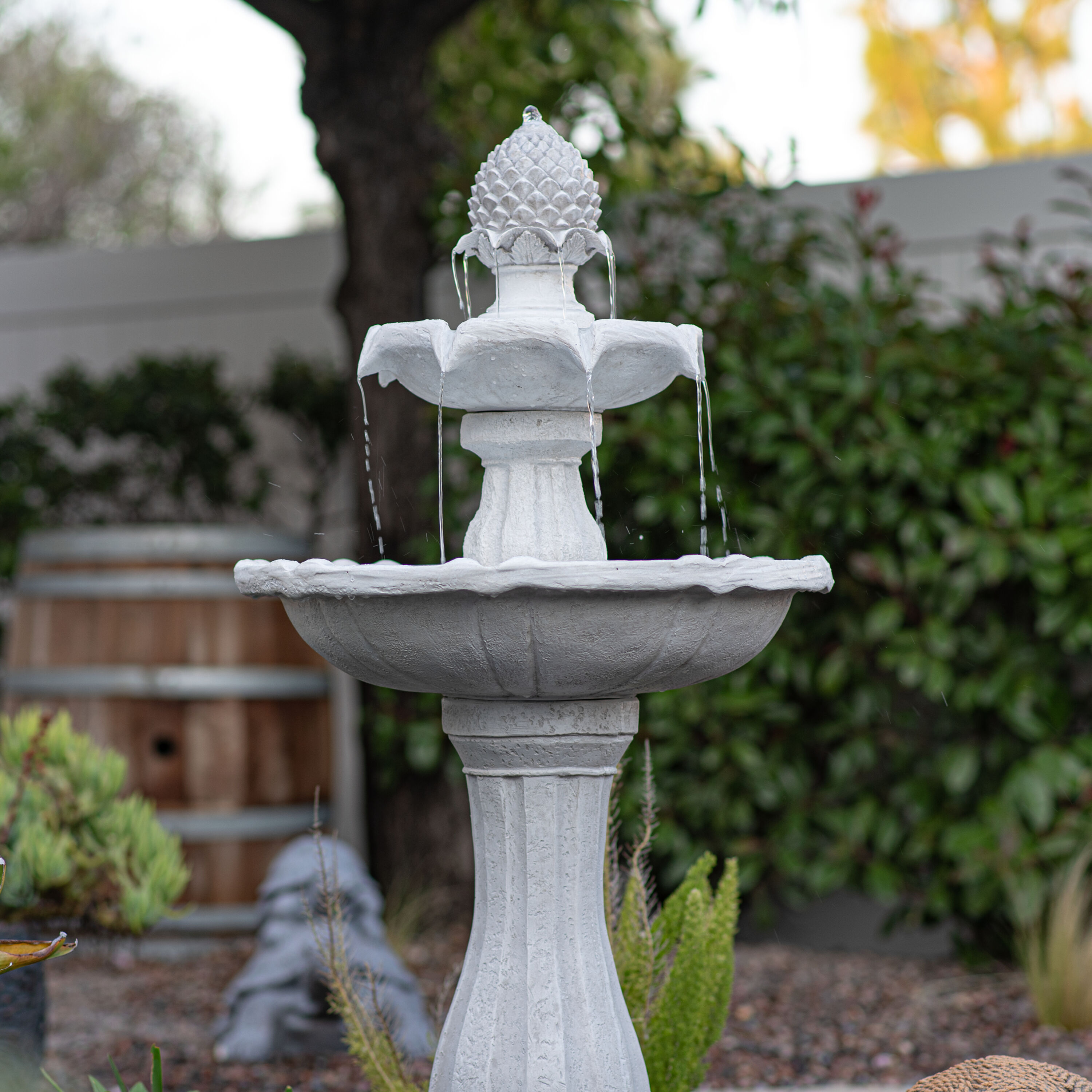 Solar powered garden fountain hotsell