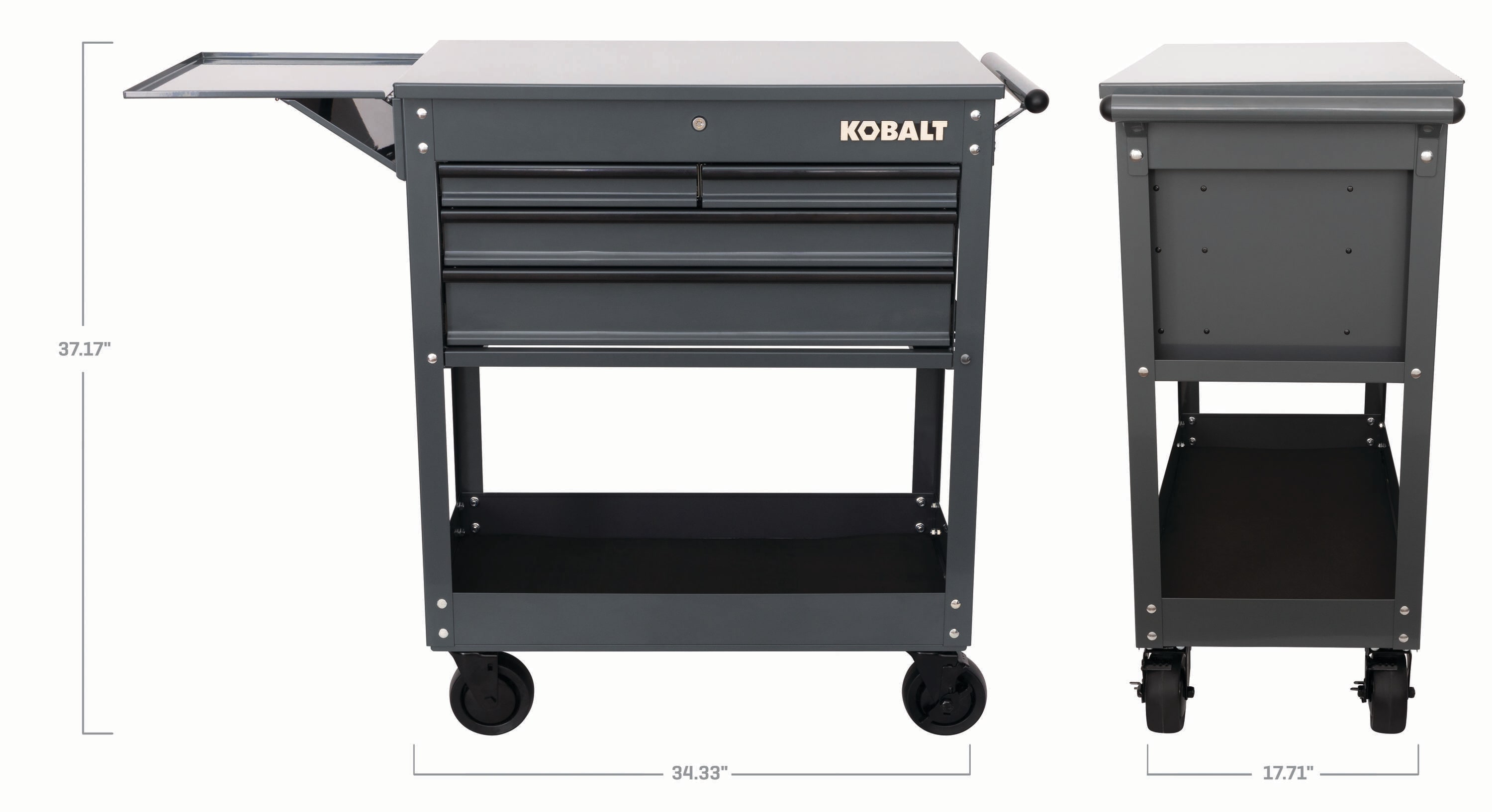 Kobalt 32.6-in-Drawer Shelf Utility Cart in the Utility Carts