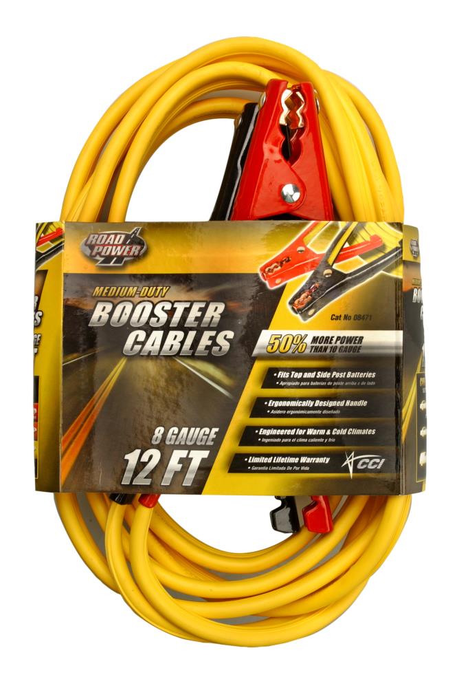 ECJC2, Medium Duty Booster Cables 12ft 8 Gauge 300A for Compact to Midsize  Vehicles