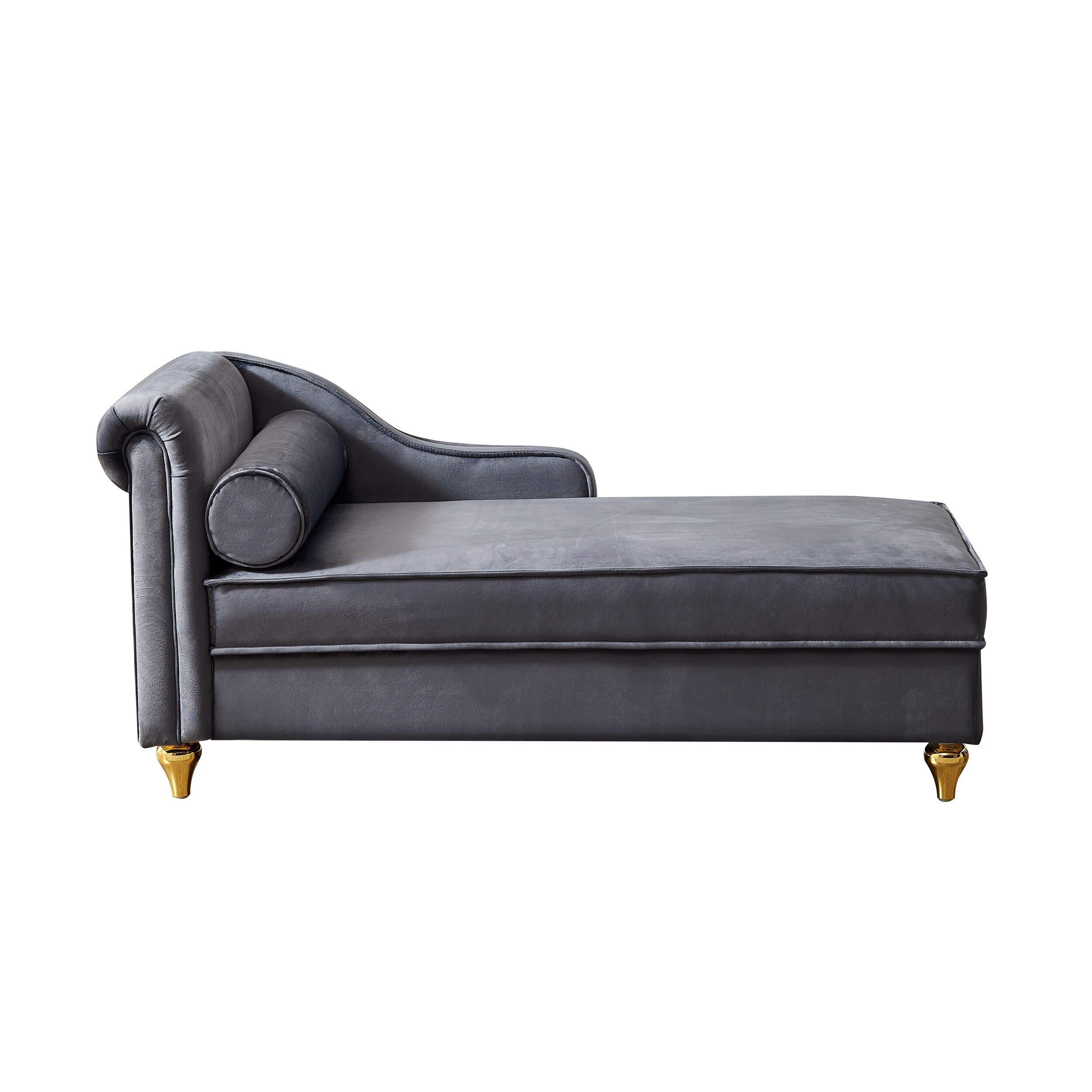LIVIZA GGJD001GY Casual Gray Velvet Chaise Lounge