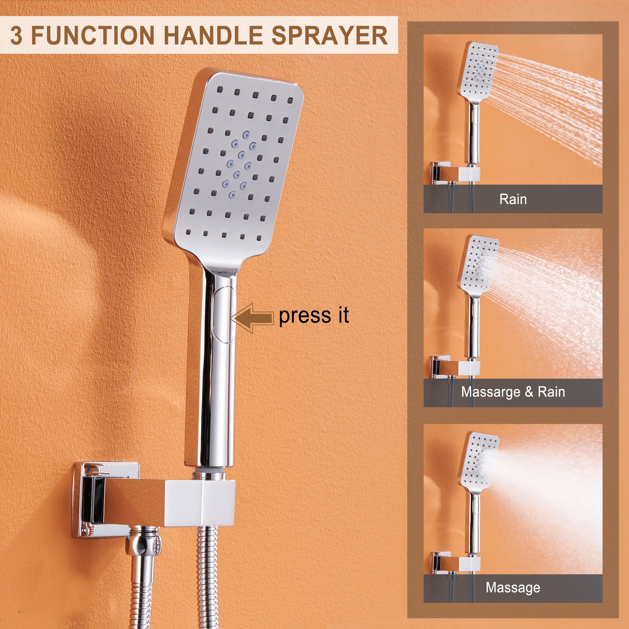 Clihome CL-EB10WMB Showerhead-Bar-Panels - View #5
