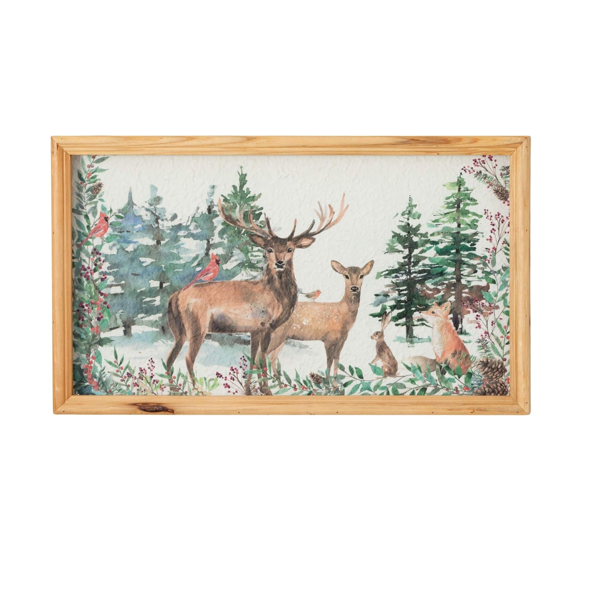 Sullivans PN4089 14-Inches Cabin Christmas Deer Christmas Decor