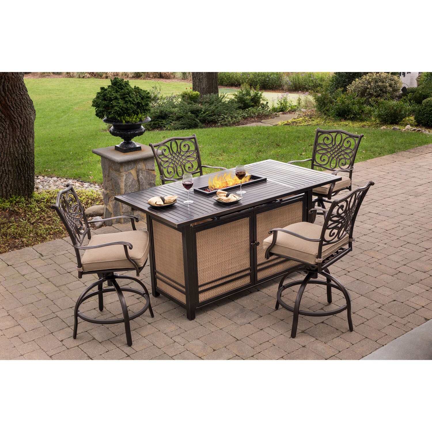 Hanover TRAD5PCFPBR Patio-Dining-Sets - View #9