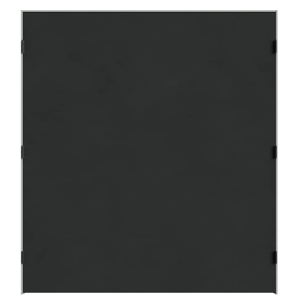 Masonite 641962 72-in x 80-in Midnight Black Solid core 1-panel Bi-parting Smooth Prefinished Molded composite Flat Jamb Double Prehung Interior Door