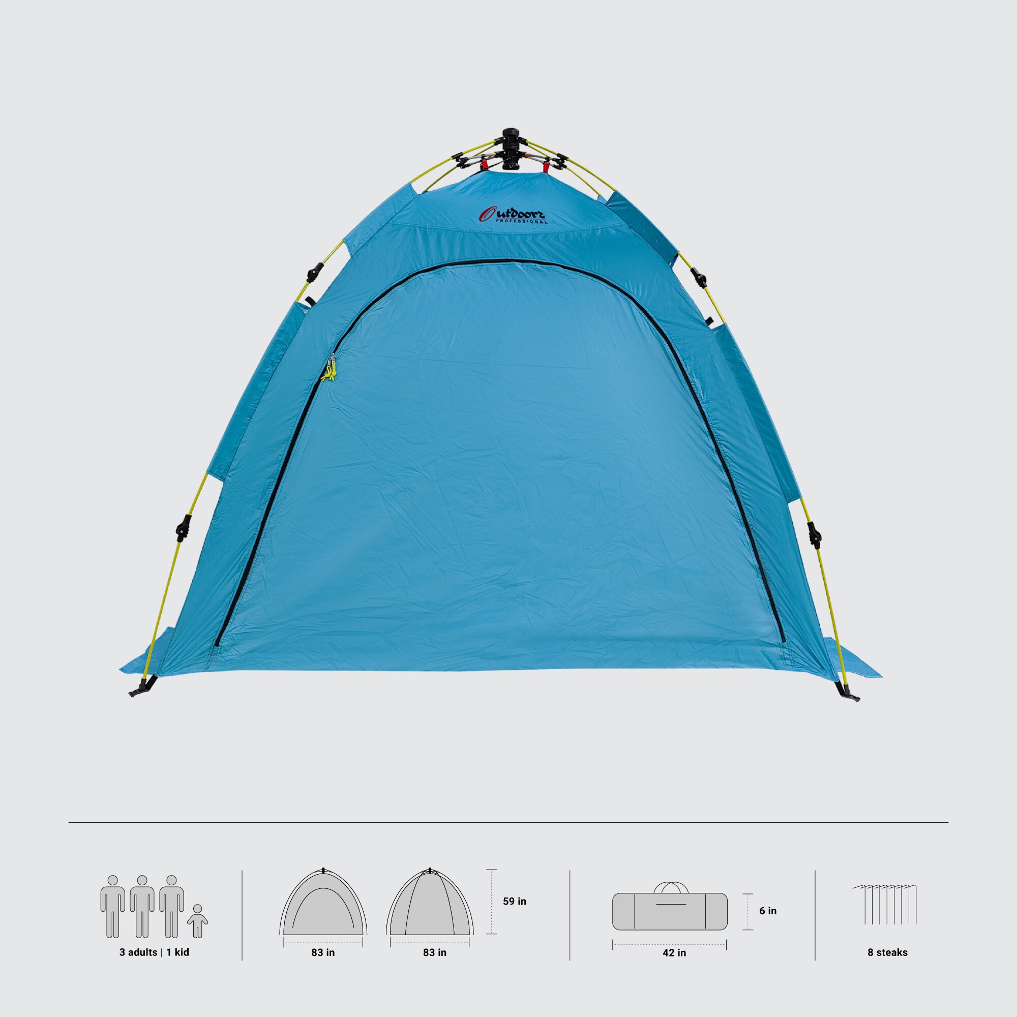 Outdoors Professional OTDZ9019BLU tents - View #2