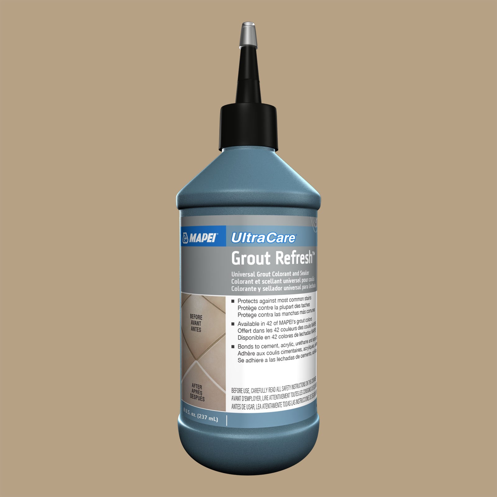 MAPEI 5LA504433 Grout Refresh 8 Fluid ounce(s) Pale Umber #5044 Ceramic/porcelain tile Grout sealer