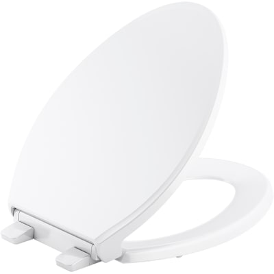 Kohler Figure White Elongated Slow Close Toilet Seat In The Seats Department At Com - How To Remove Kohler Toilet Seat Cover