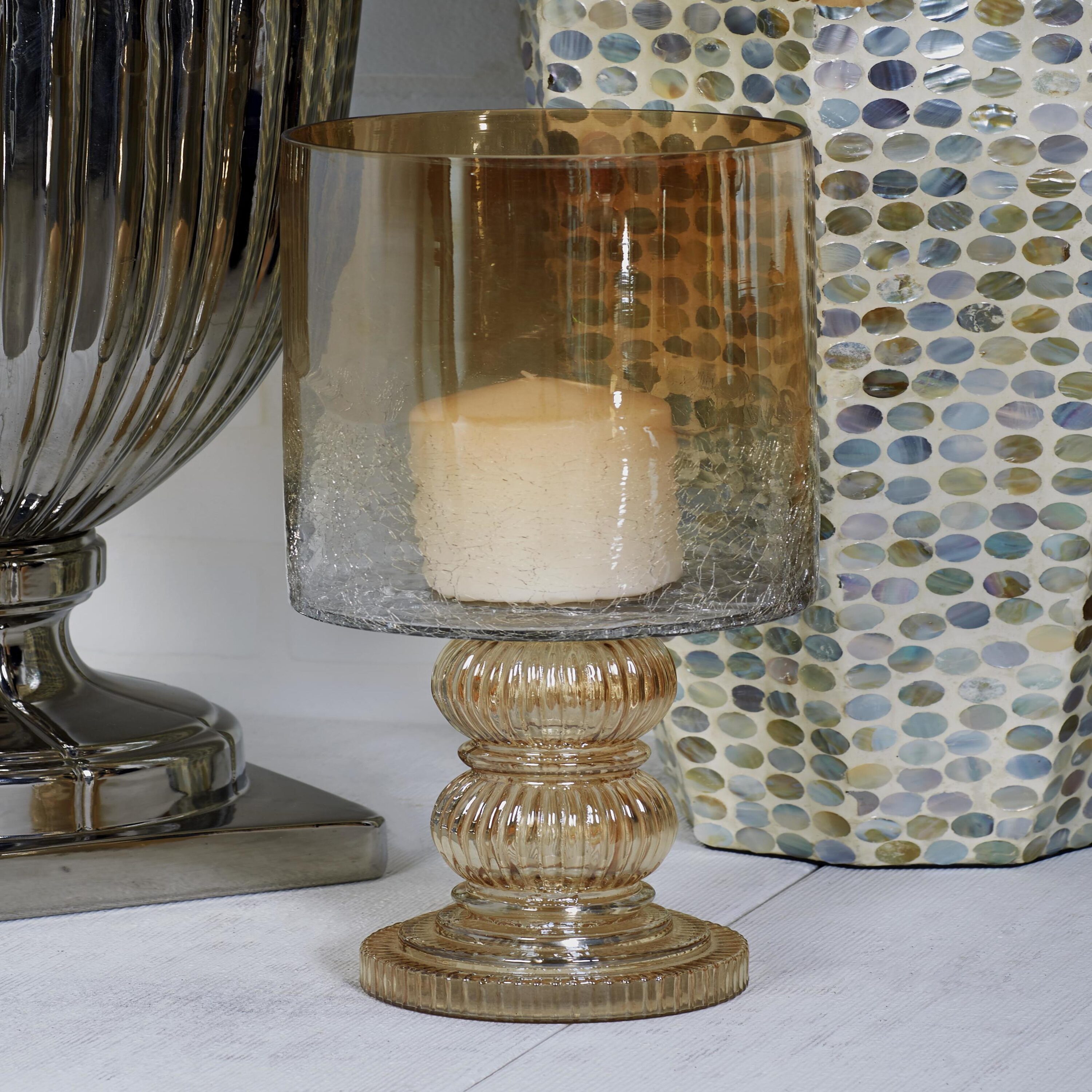 Grayson Lane 24635 1 Candle Glass Hurricane Candle Holder
