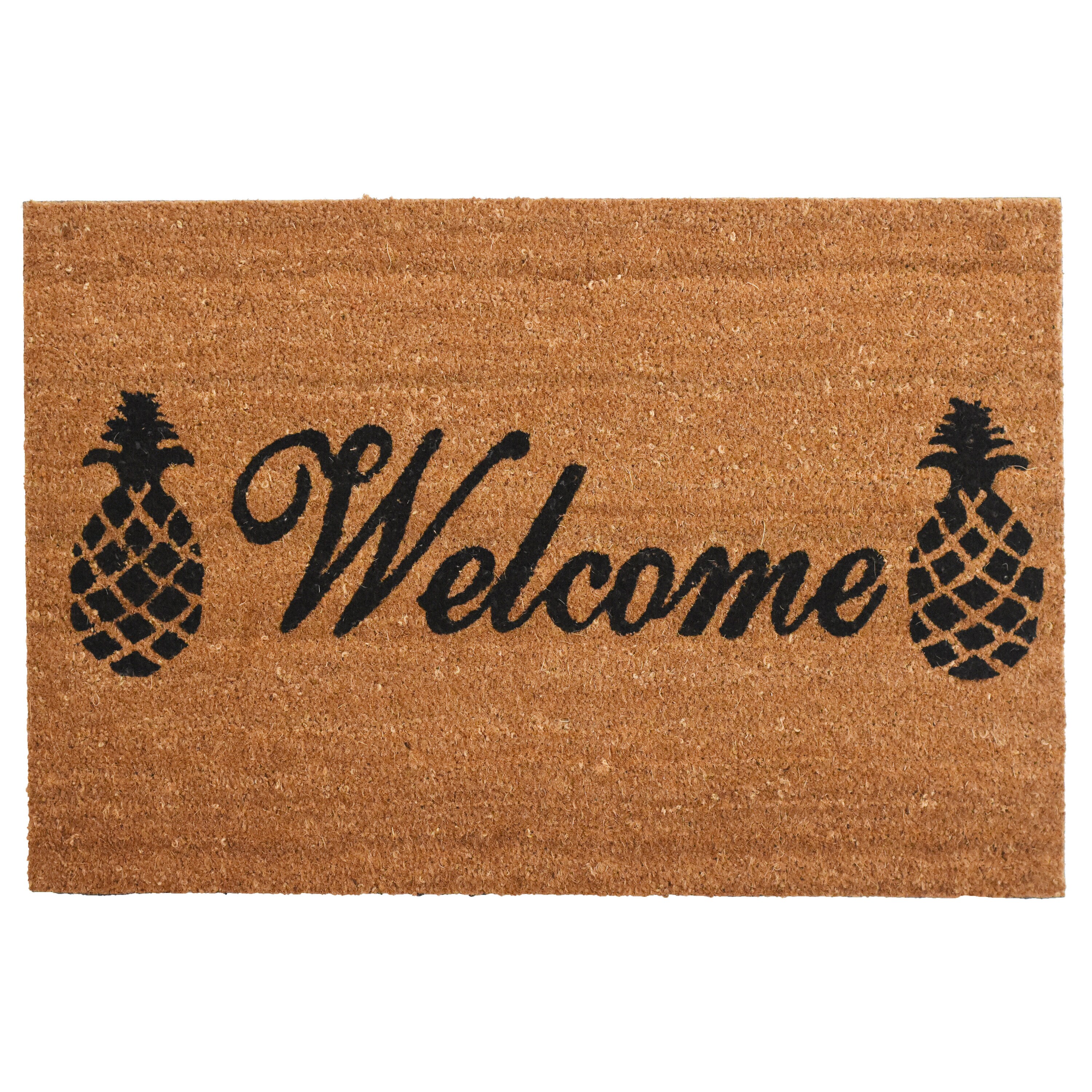 Callowaymills 102503048 Black, Natural Coir/Vinyl Rectangular Indoor or outdoor Decorative Door mat