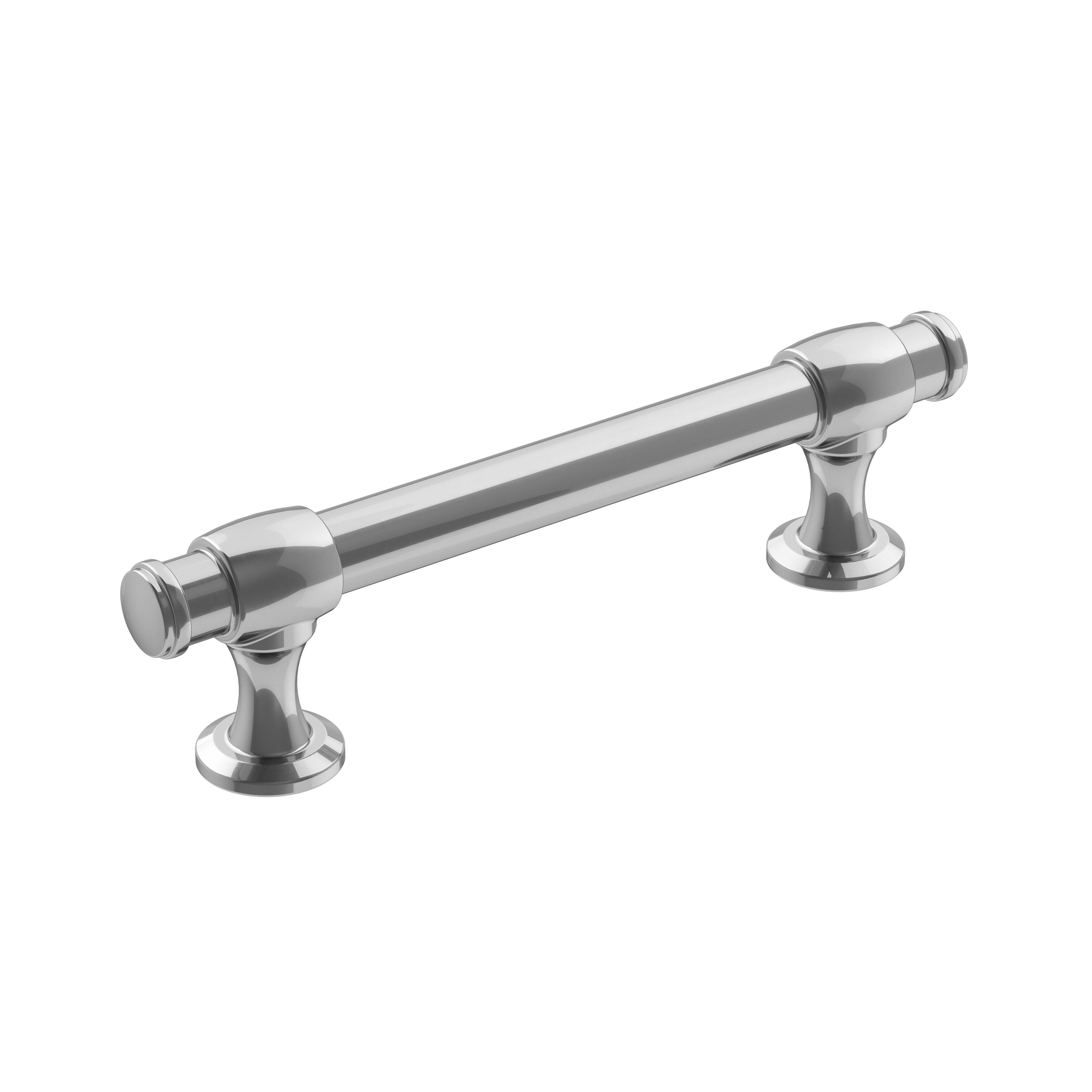 Amerock BP3676626 Winsome 3-3/4-in , 96mm Center to Center Polished Chrome Cylindrical Bar