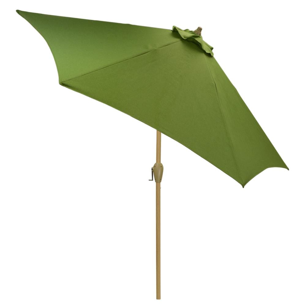 Plantation Patterns 9960-012975LW 9-ft Steel Green Push-button Tilt Market Patio Umbrella