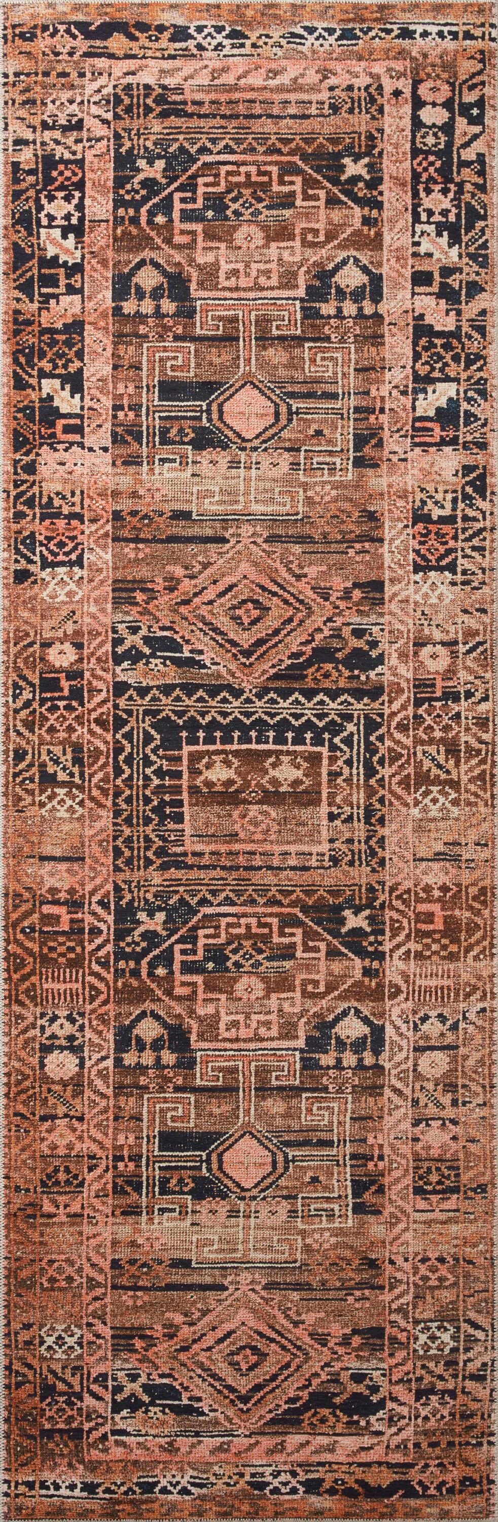 Layla Mocha and Blush Vintage Runner Rug