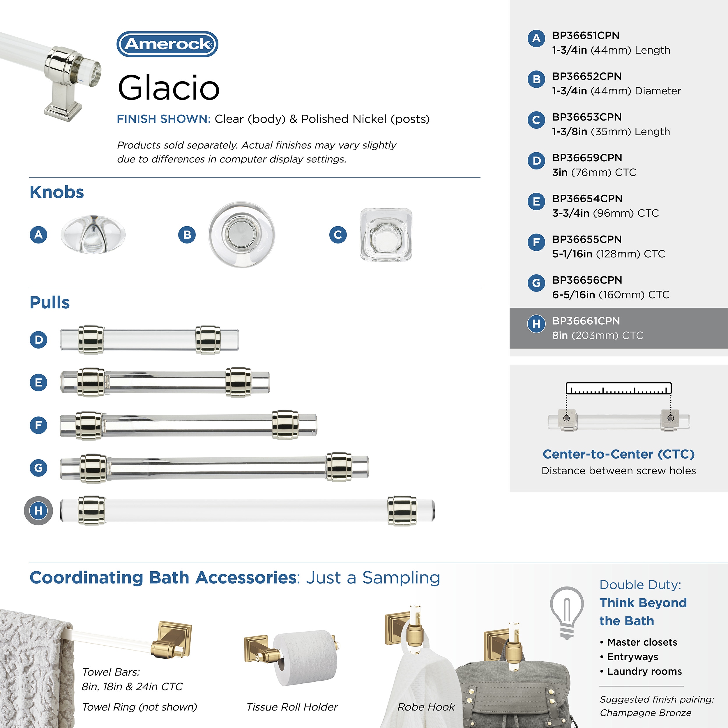 Amerock BP36661CPN Cabinet-Pulls - View #6