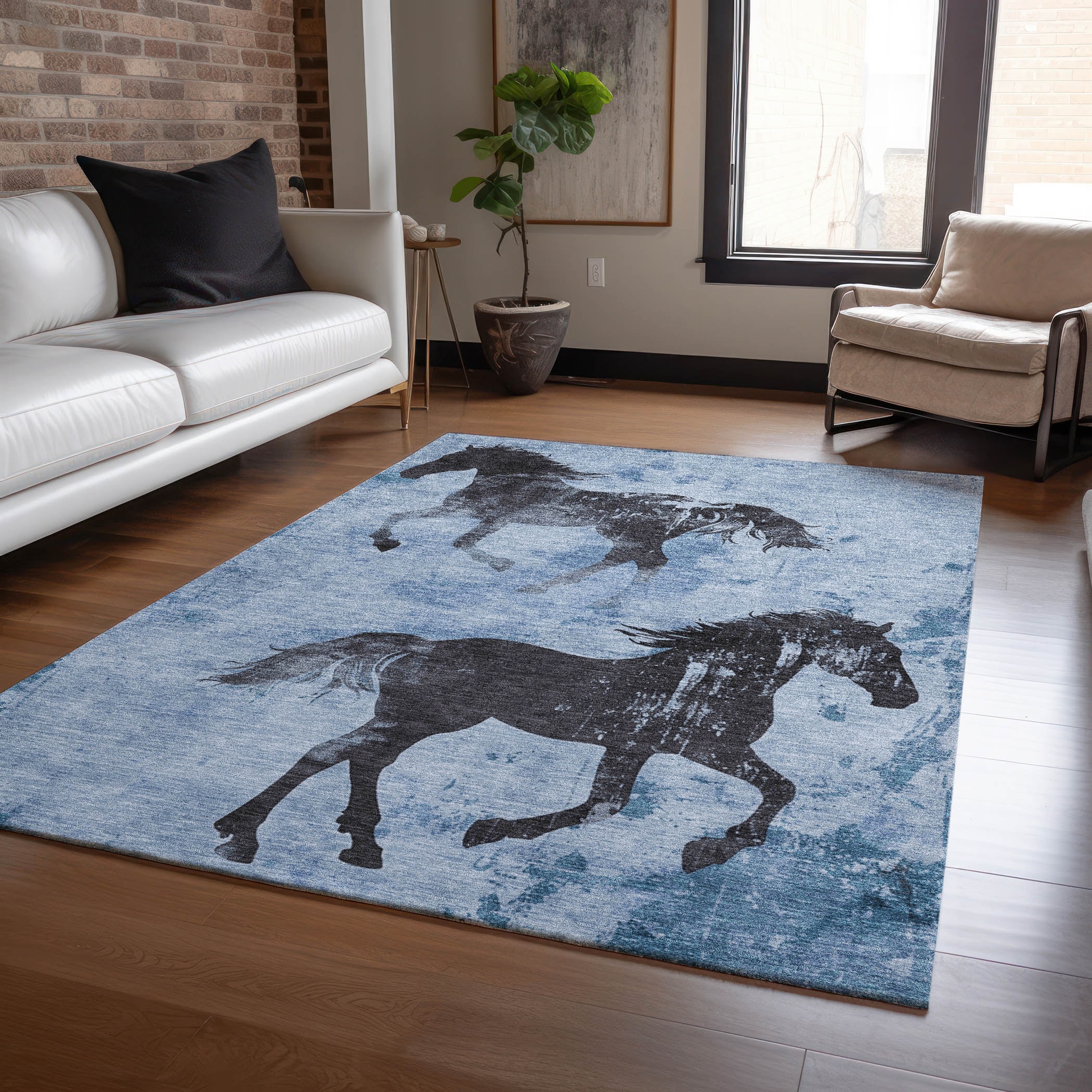 Addison Rugs ACN1717DN10X14 Chantille ACN1717DN 10 x 14 (ft) Loomed Denim Rectangular Indoor/Outdoor Machine washable Pet Friendly Area rug