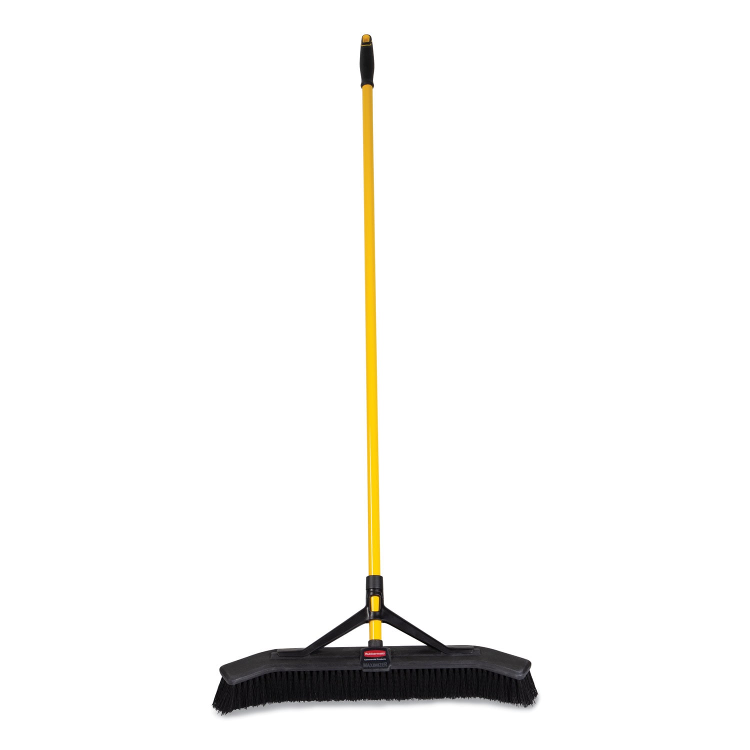Rubbermaid Commercial Products Maximizer Push-to-Center Broom 24 in Polypropylene Bristles Yellow/Black