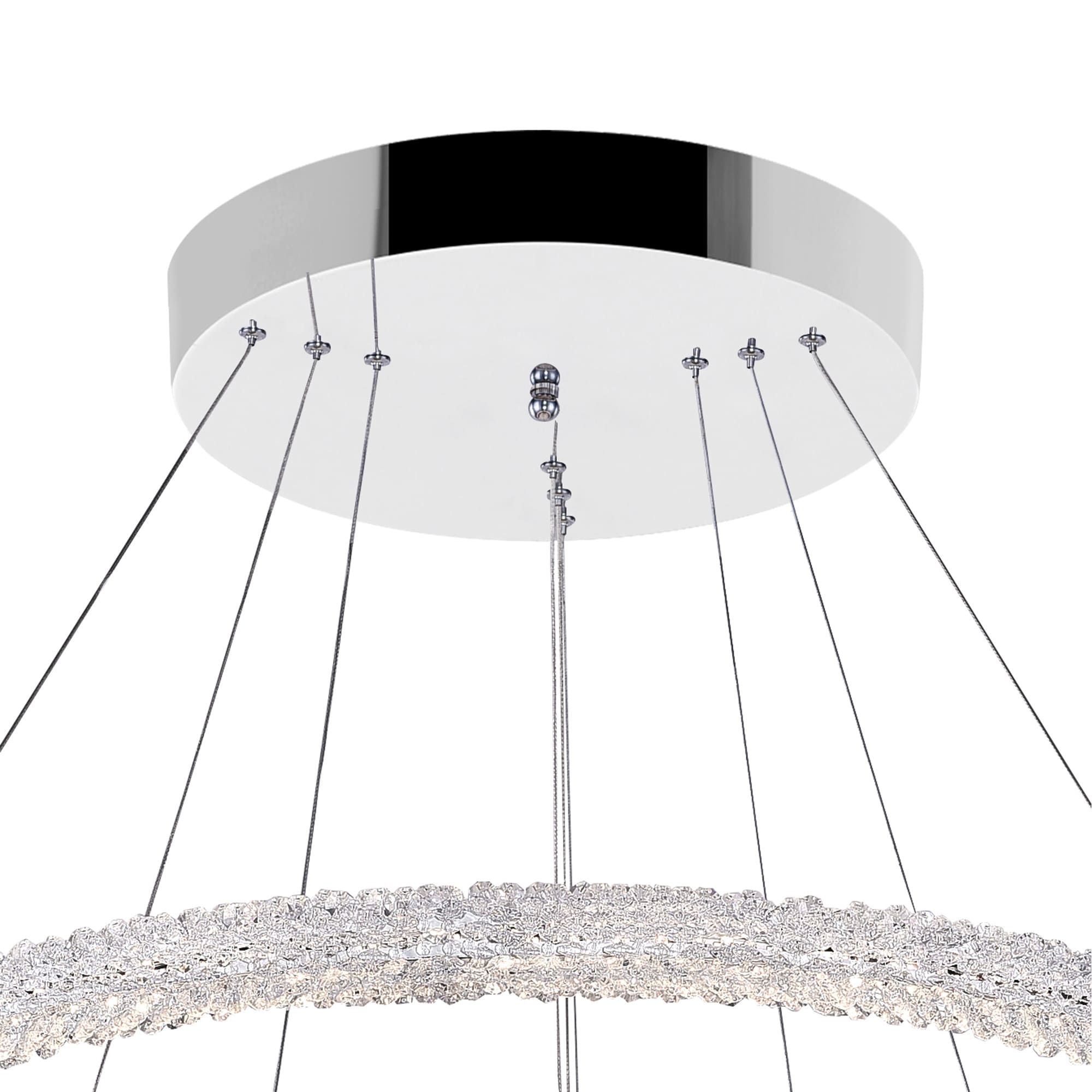 Arielle 32" Chrome and Crystal 3-Tier LED Chandelier