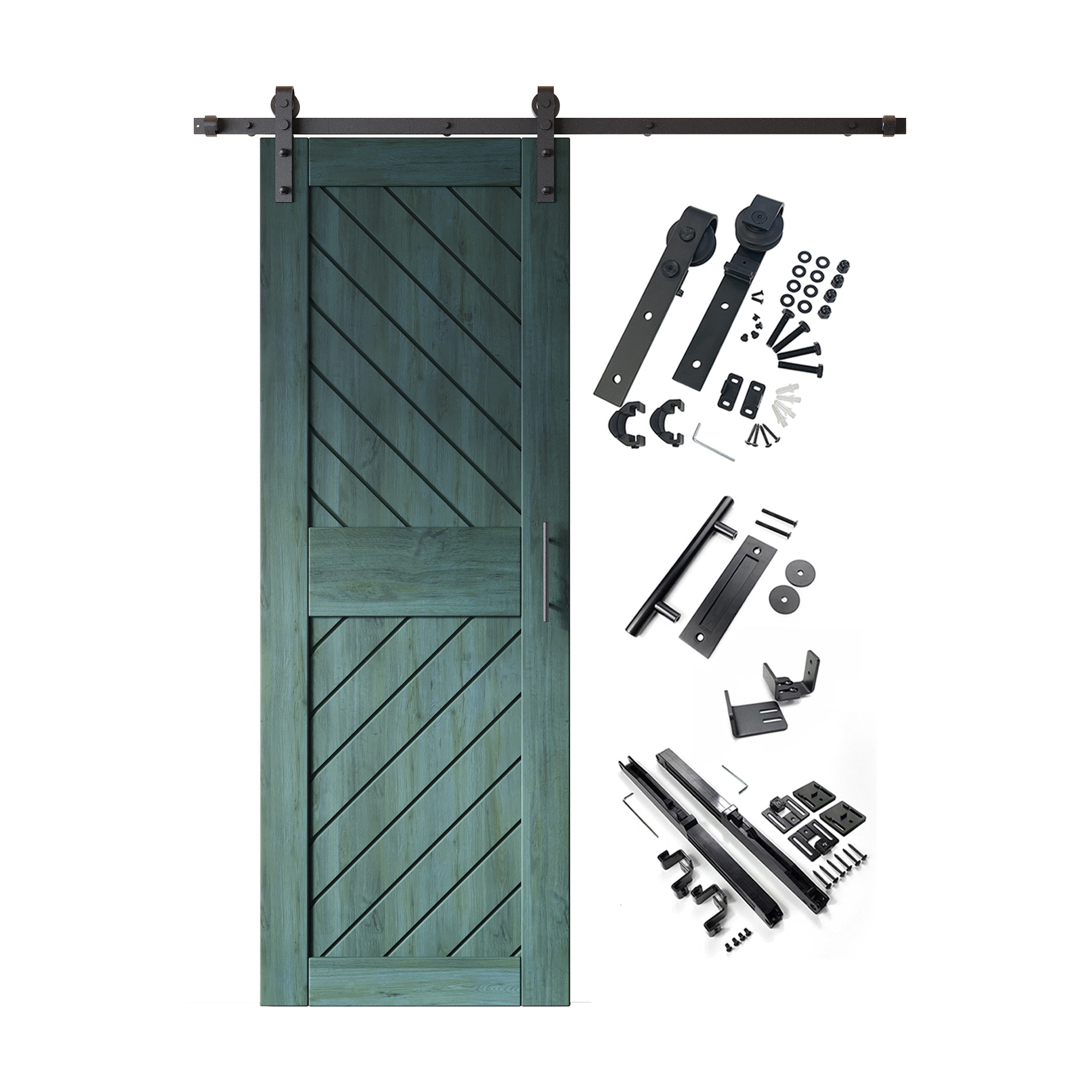 HOMACER YT1H066C-XT4-3084-RP 30-in x 84-in Royal Pine Prefinished Non-standard Pine Wood Solid core Single Barn Door (Hardware Included)