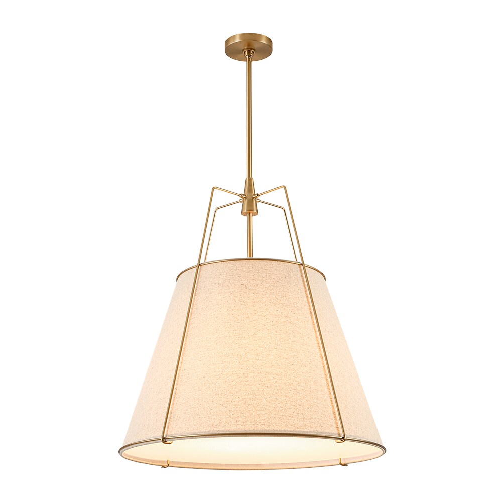 Zicbol 4 -Light Matte Natural Copper Modern/contemporary Fabric Geometric Medium Hanging Pendant Light