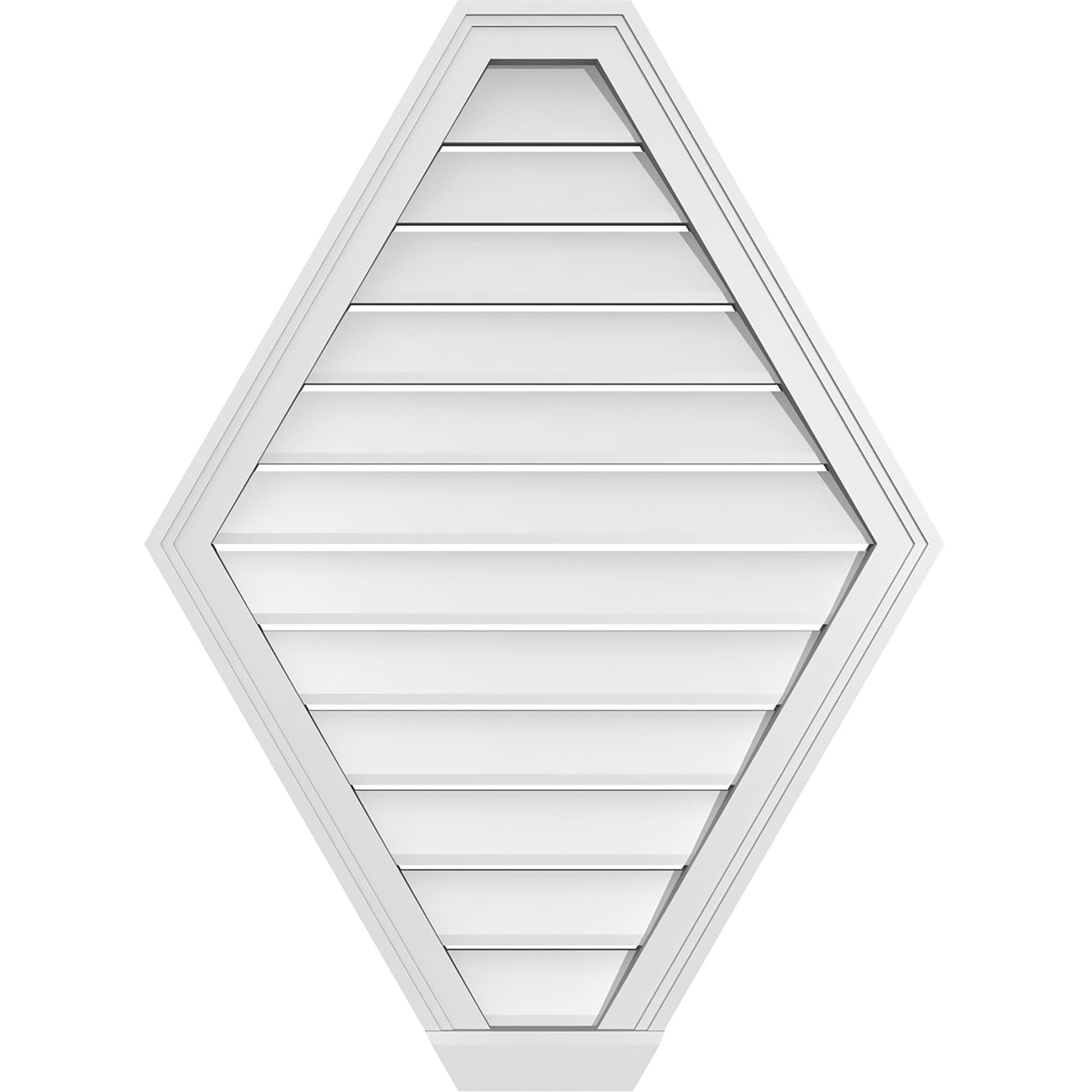 Ekena Millwork GVPHP28X3803SF 28-Inches x 38-Inches Off-white Peaked PVC Gable Louver Vent