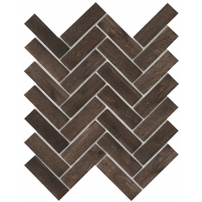 Emser Echo 14-Pack Brown Wood Look Glass Border Tile (11-in x 13-in) Emser Echo 14-Pack Brown Wood Look Glass Border Tile (11-in x 13-in)