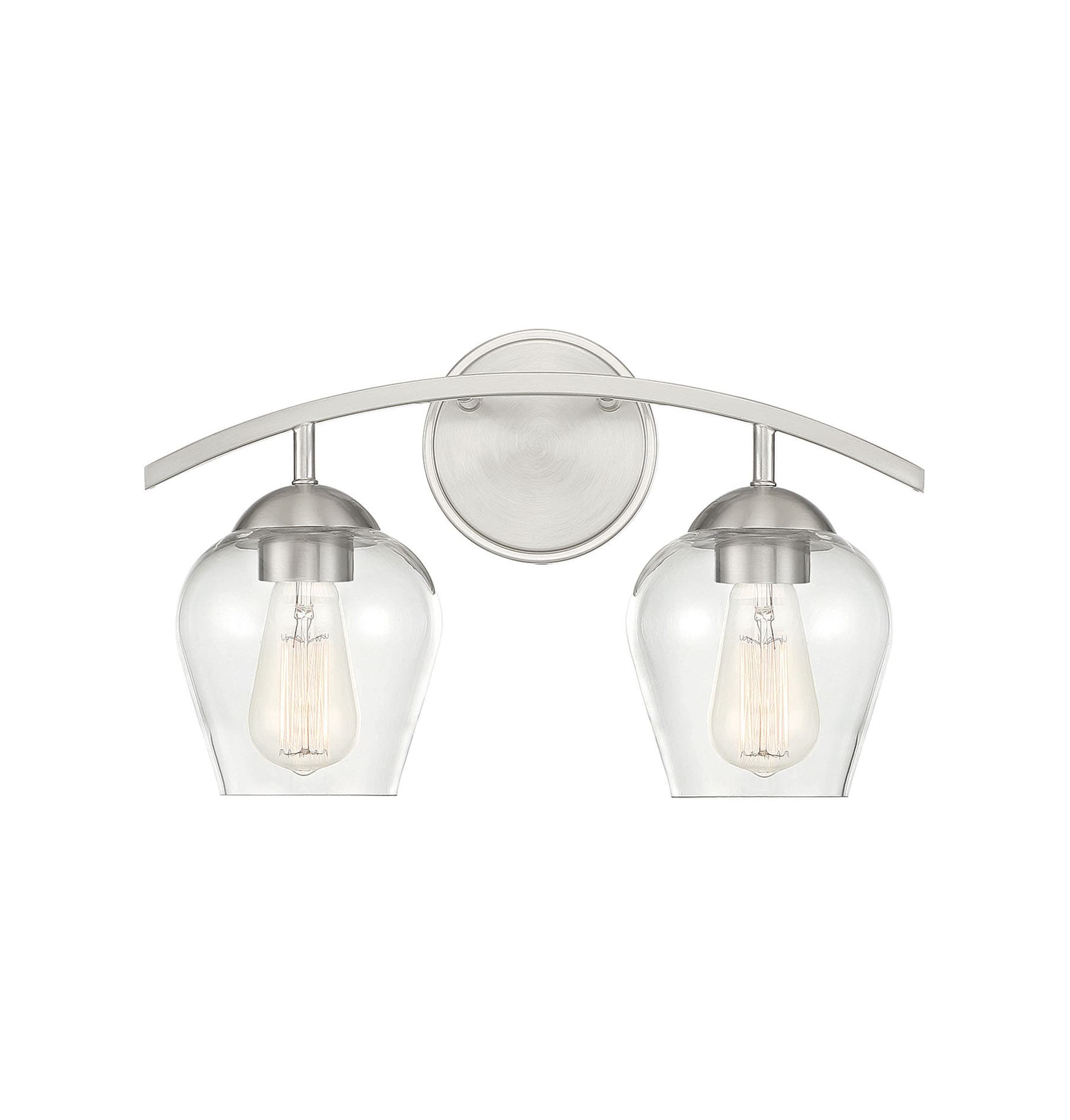 Meridian Lite Trends M80031BN Meridian 16-in 2 -Light Nickel Farmhouse Vanity light
