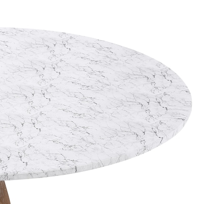 White Marble Table Cover, Outdoor Tablecloth Round Elastic