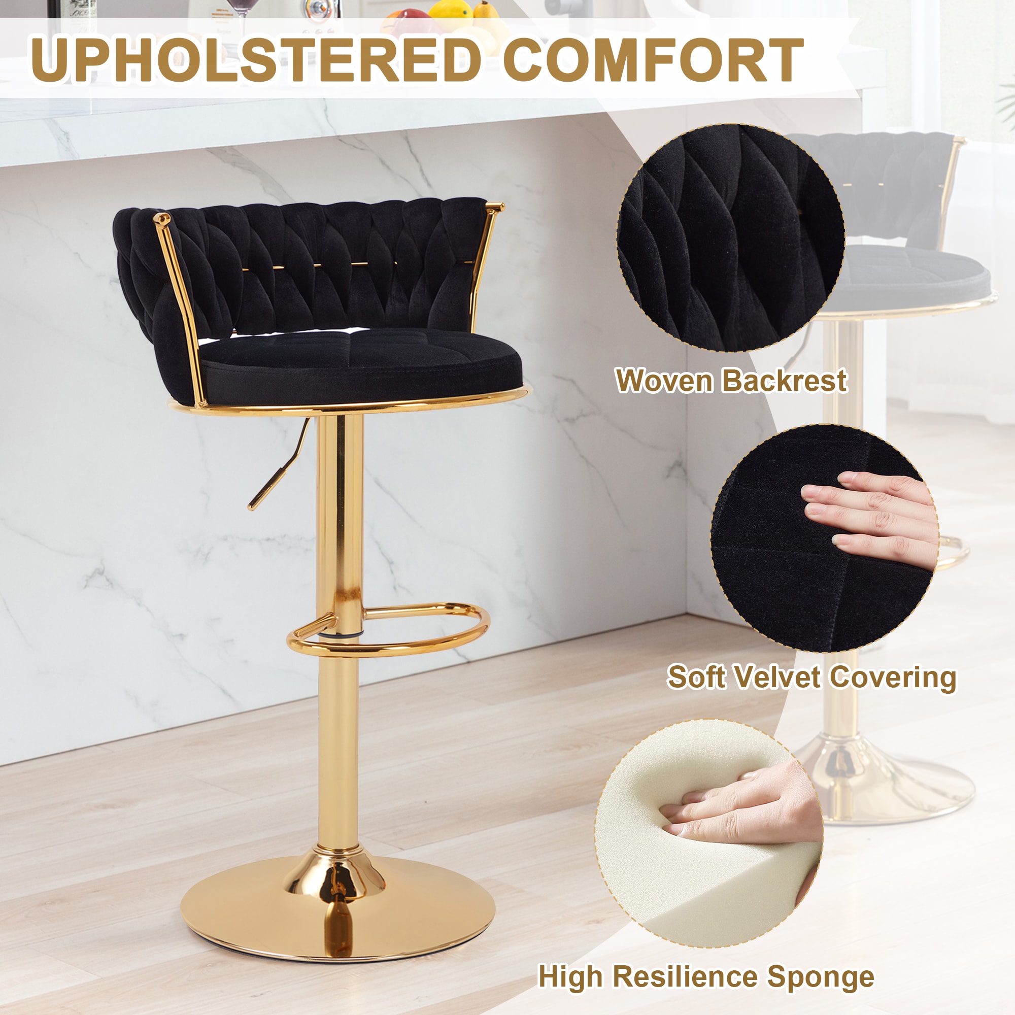 Vecelo LOE-C15-BLK stools - View #4