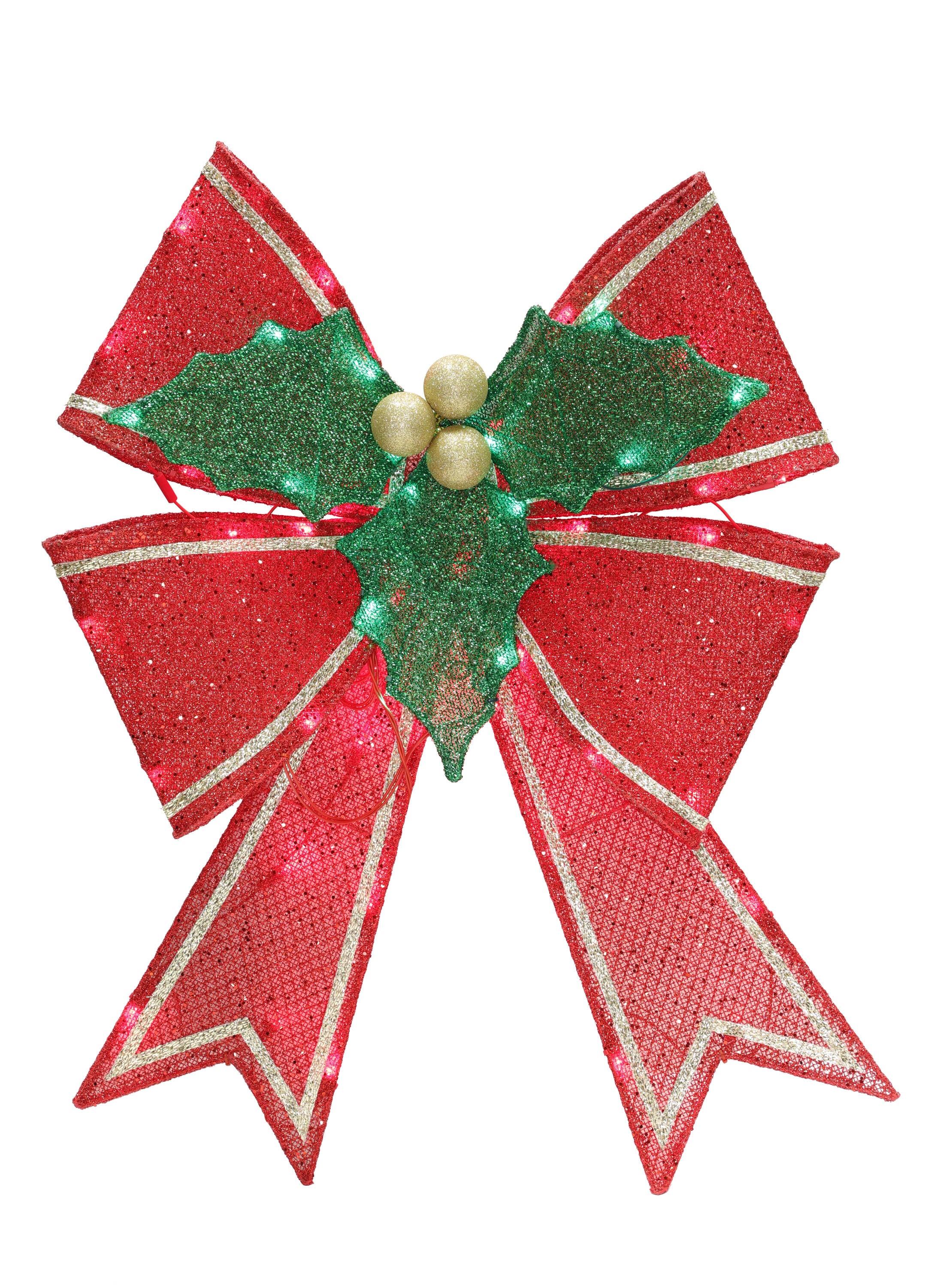 Christmas Gift Wrap Ribbon - 1 1/4 x 50 Yards, Holly Mistletoe