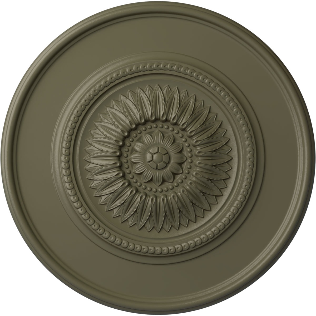 Ekena Millwork CM41FLSSF Large Floral 41.125-in W x 41.125-in L Painted Spartan Stone Polyurethane Split Ceiling Medallion