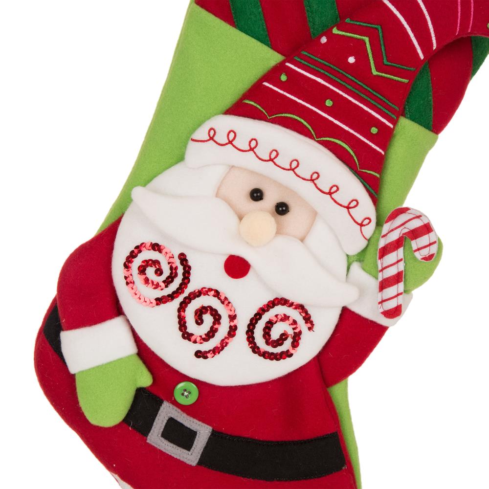 Glitzhome 21-in Santa Christmas Stocking at Lowes.com