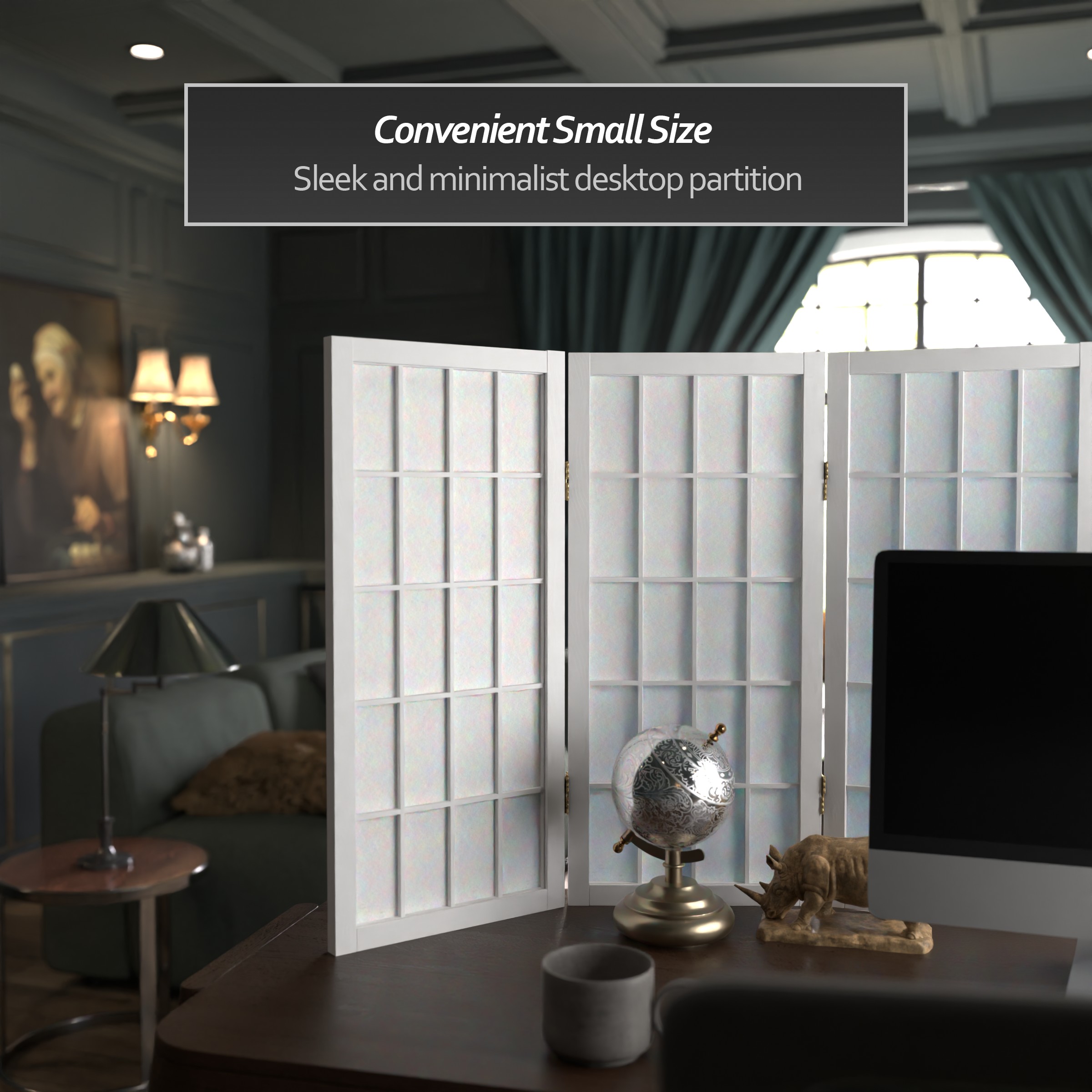 Oriental Furniture WP24-WHT-3P Indoor-Privacy-Screens - View #3