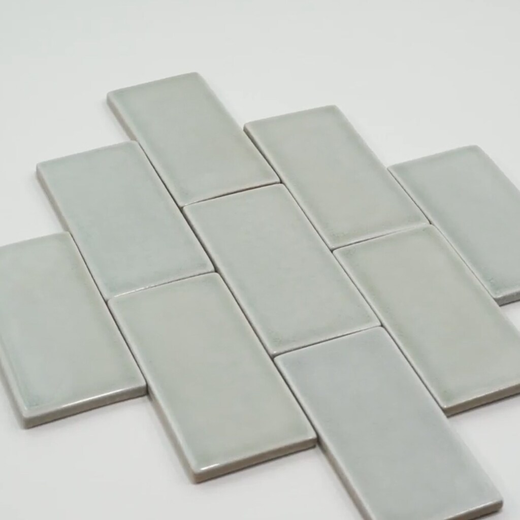 Deluxe Glossy Blue Ceramic Rectangular Wall Tile, 3x6