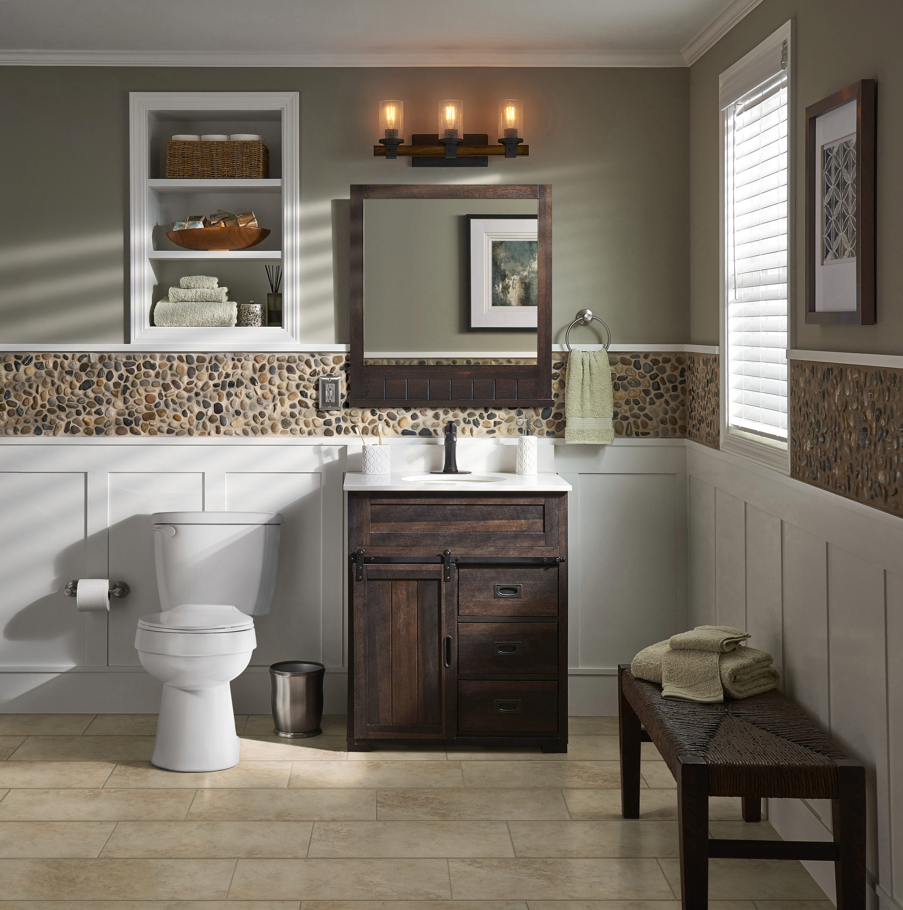 Shop Style Selections Morriston Brown Farmhouse Vanity Bathroom