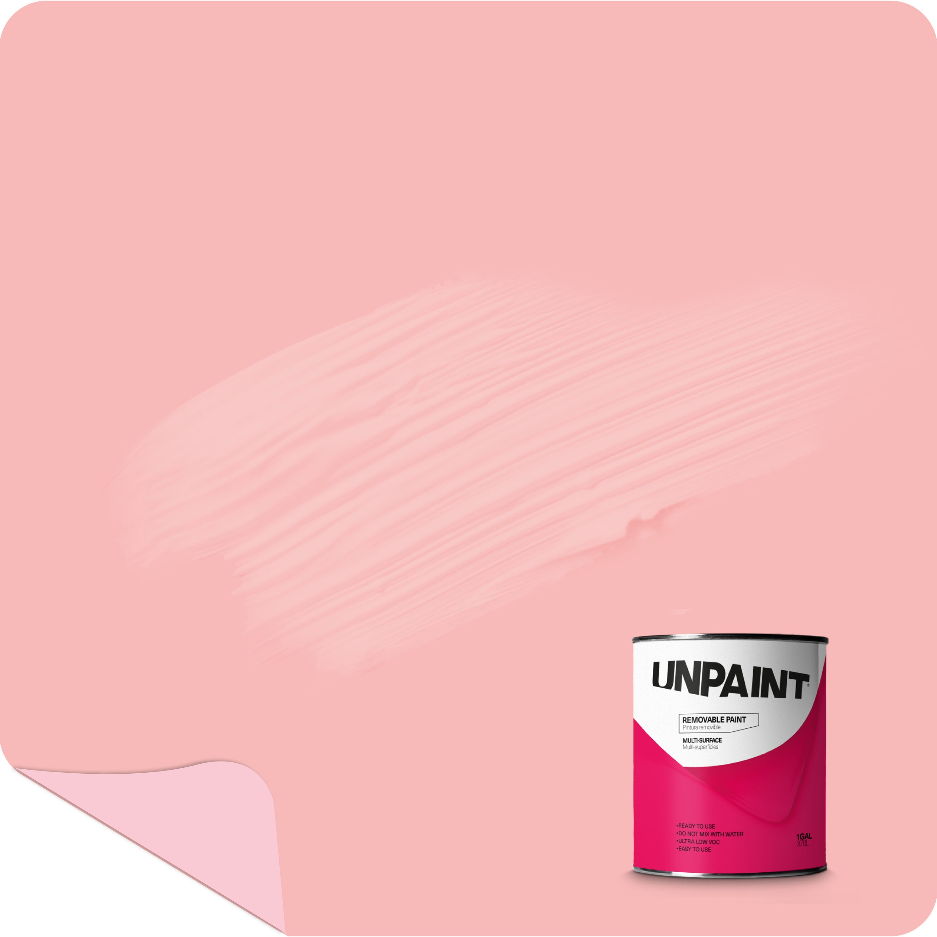 UNPAINT Matte Pink Water-based Interior Paint (1-quart and 1-gallon)