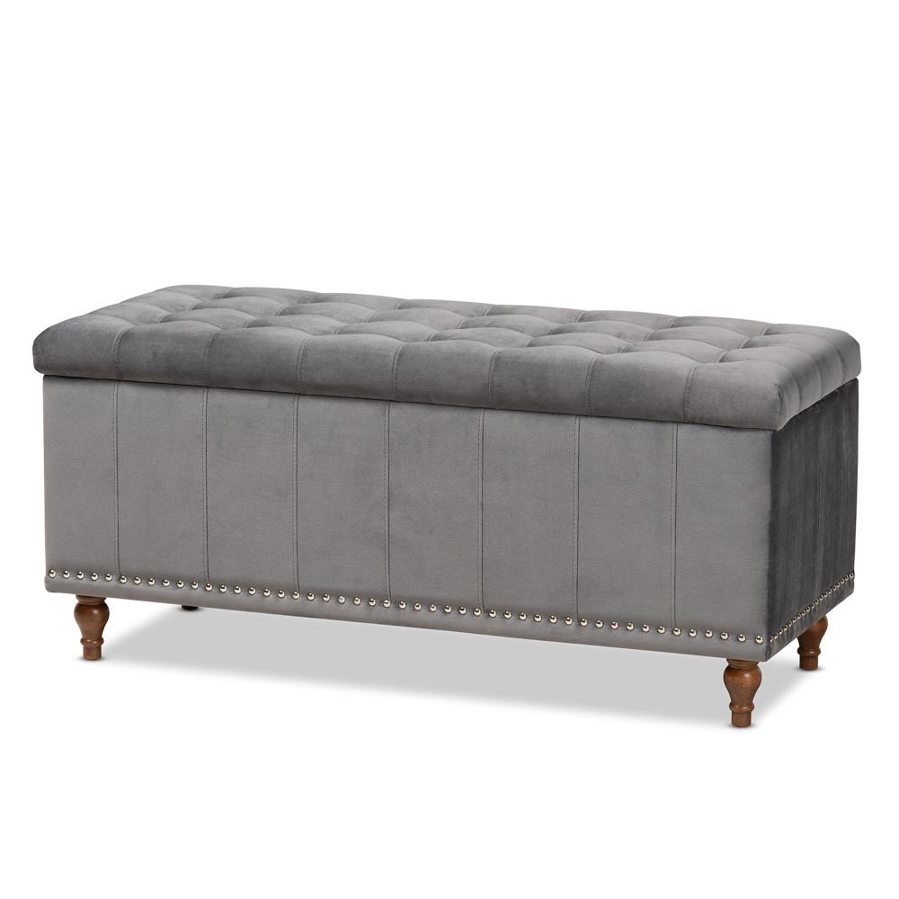 Baxton Studio 160-9934-LW Kaylee Modern Grey/Brown Storage Bench with Storage 41.73-in x 16.73-in x 18.7-in